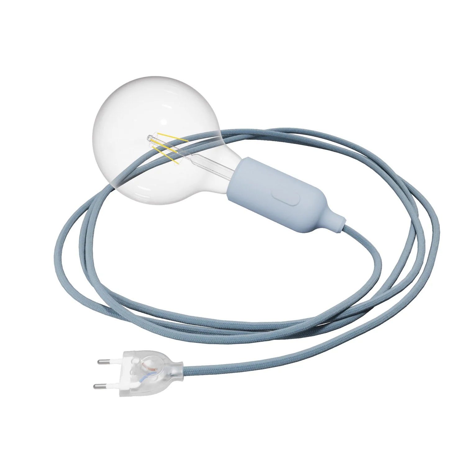 Snake Lamp in silicone with switch and plug - Sugar paper blue