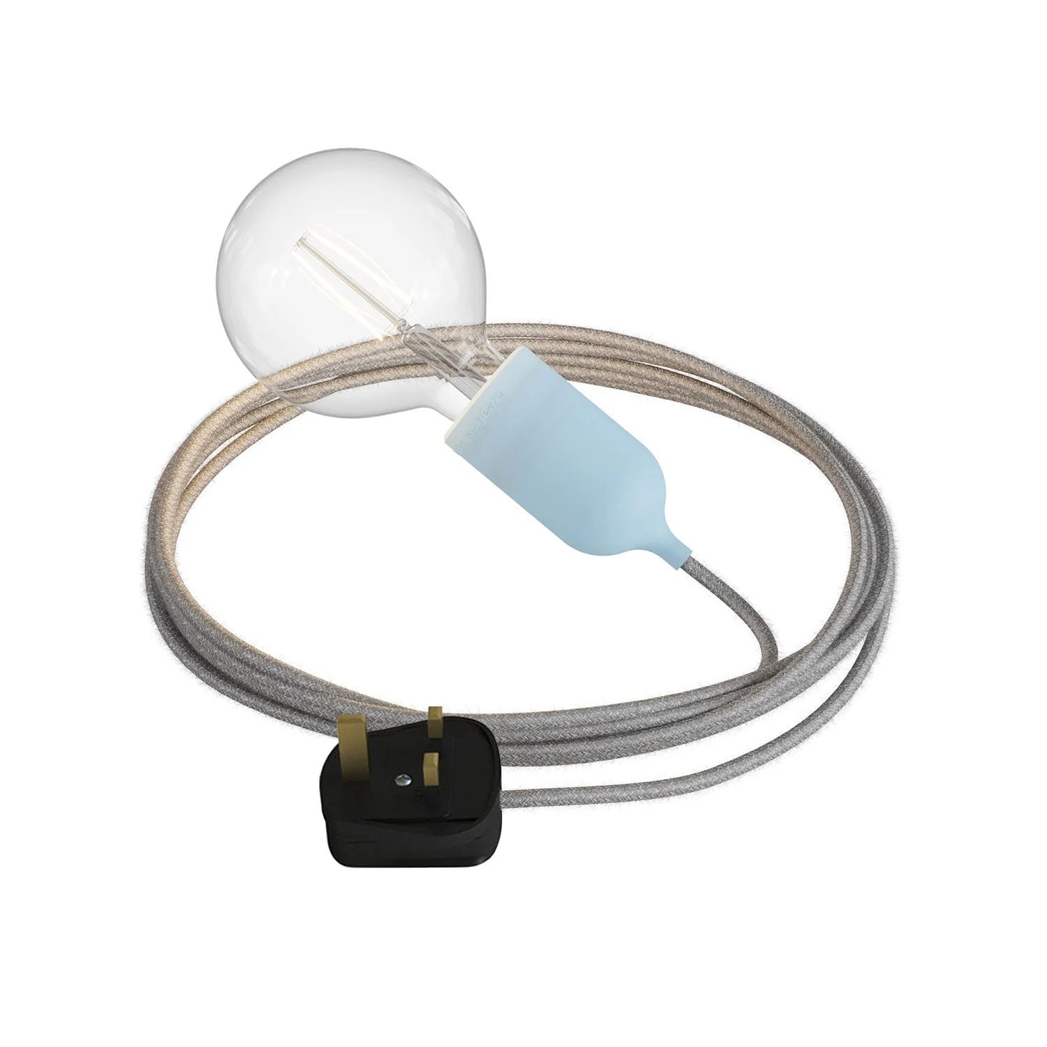 Snake Modulair Pastel, portable outdoor lamp, 5 m fabric cord, IP65 socket and UK plug - Powder Blue