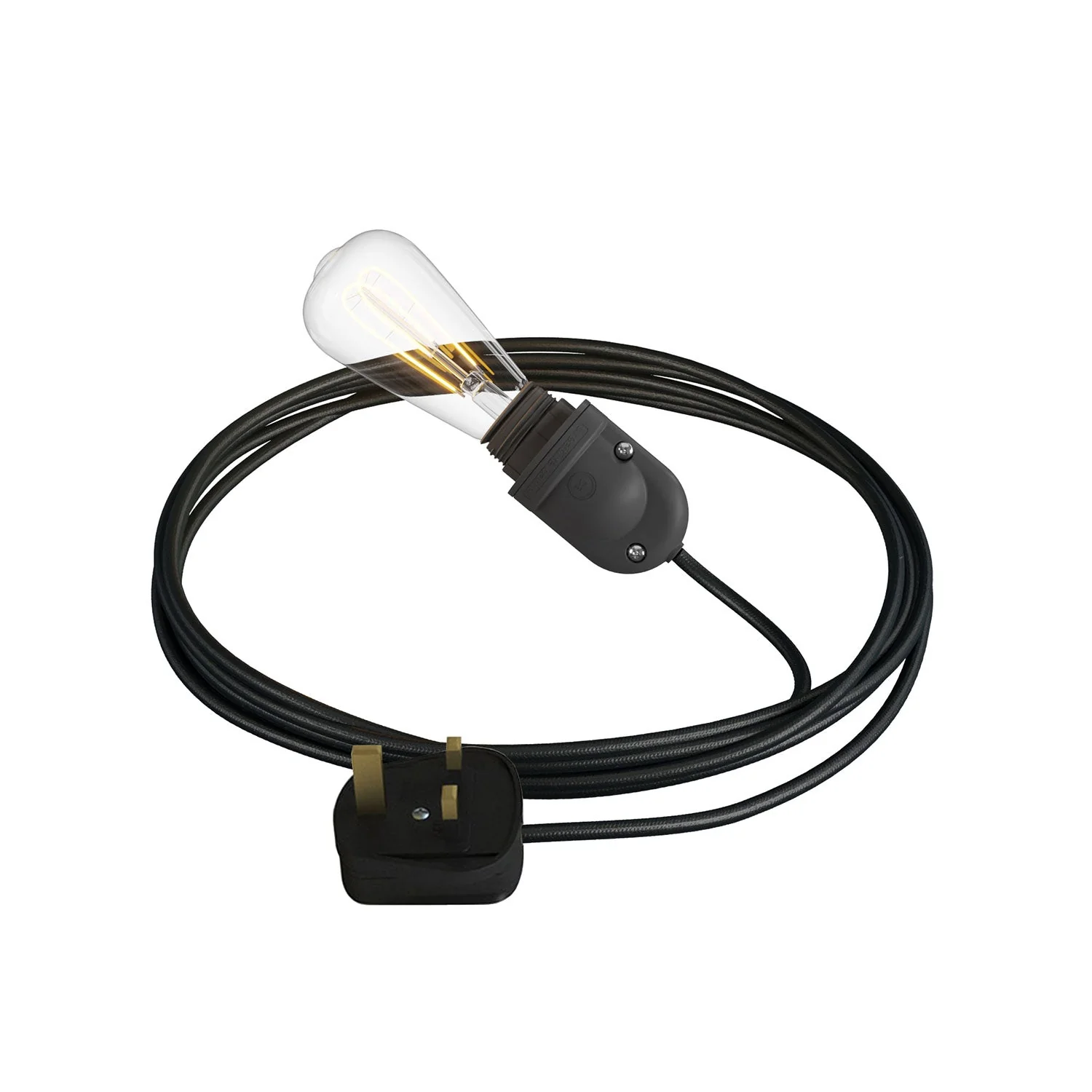 Snake Modulair, portable outdoor lamp, 5 m fabric cord, IP65 socket and UK plug - Black