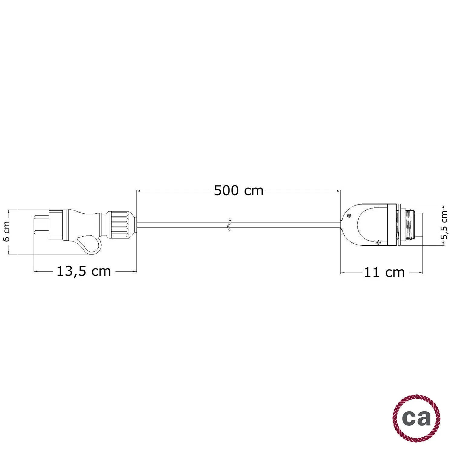 Snake Modulair, portable outdoor lamp, 5 m fabric cord, IP65 socket and plug - Black - Image 4