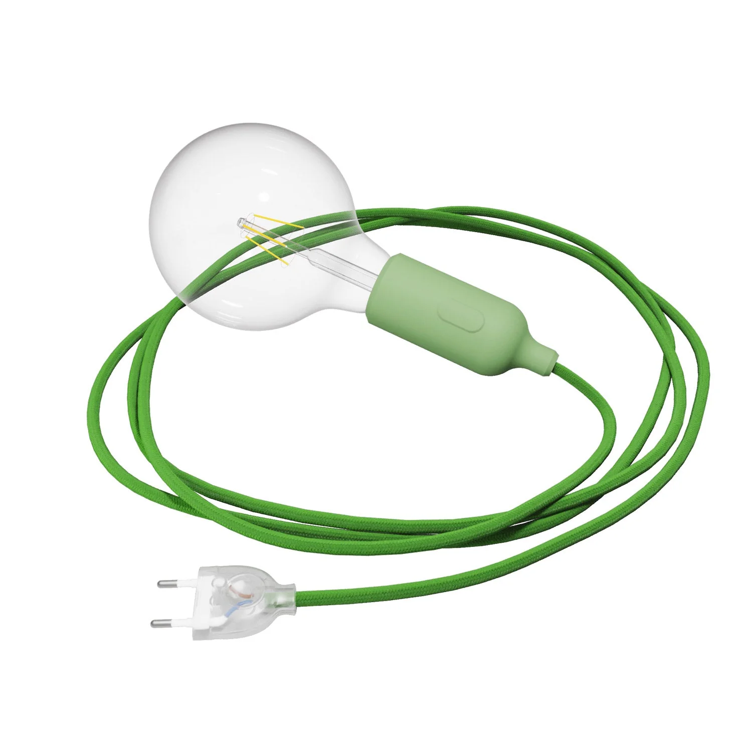 Snake Silicone Lamp with switch and plug - Meadow Green