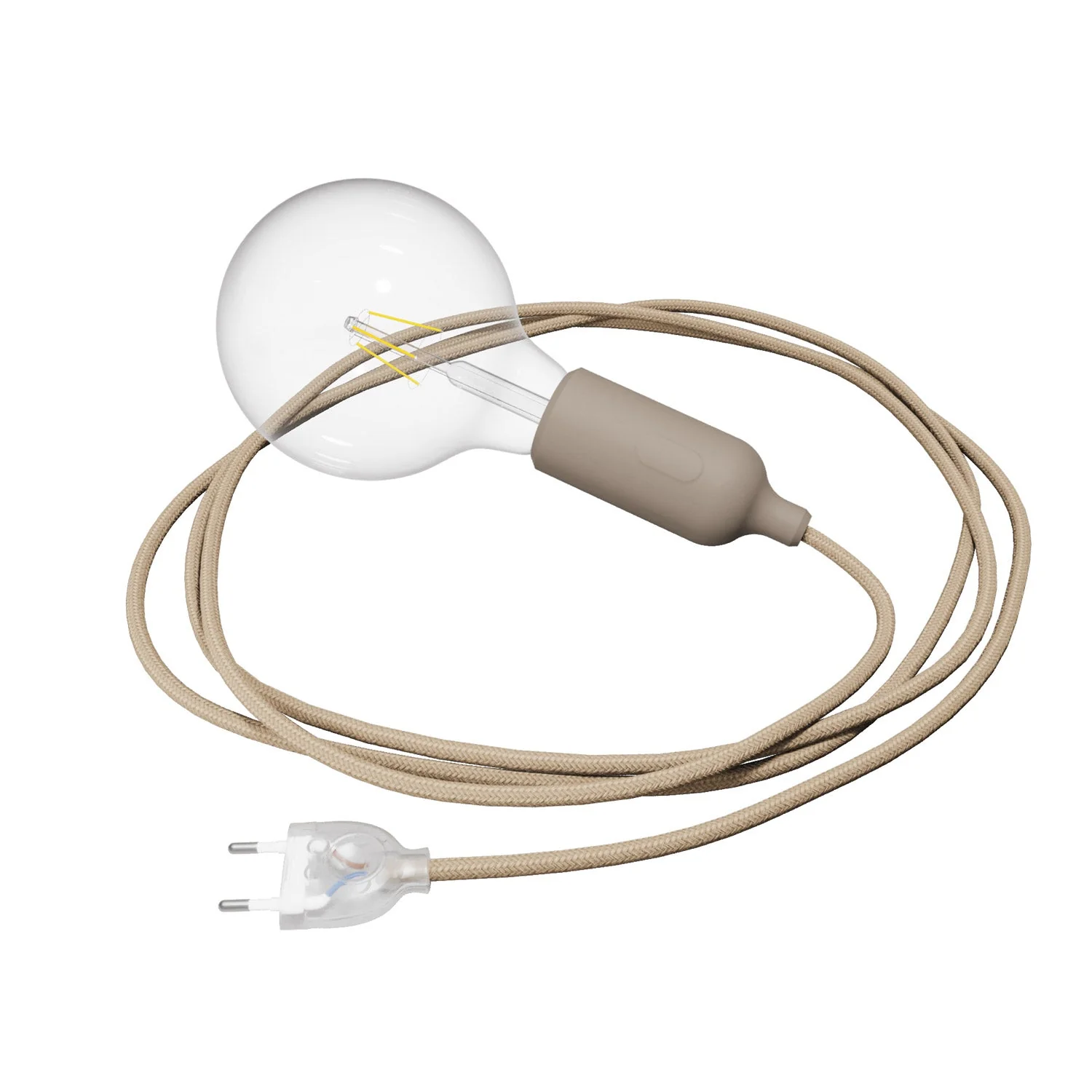 Snake silicone lamp with switch and plug - Desert Brown