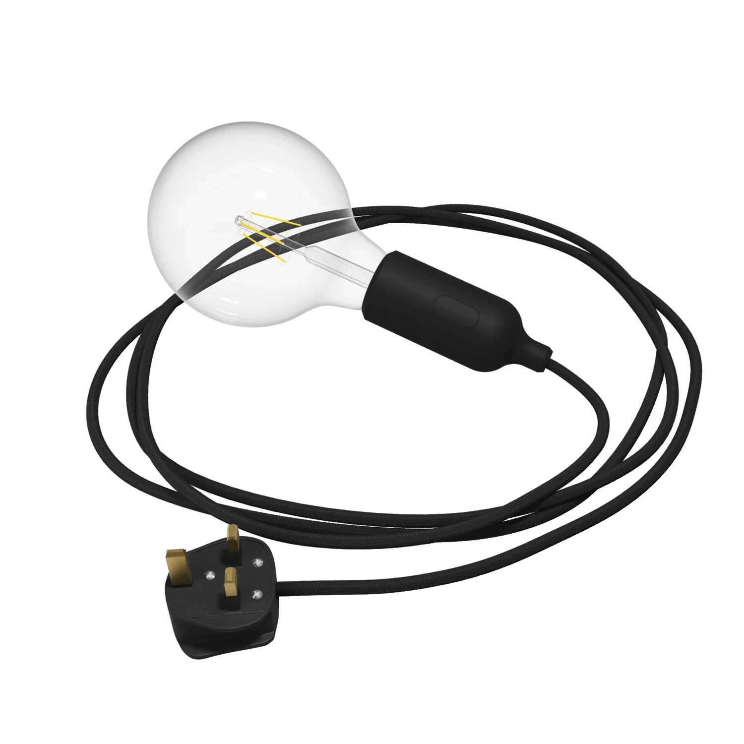Snake Silicone Lamp with switch and UK plug - Black