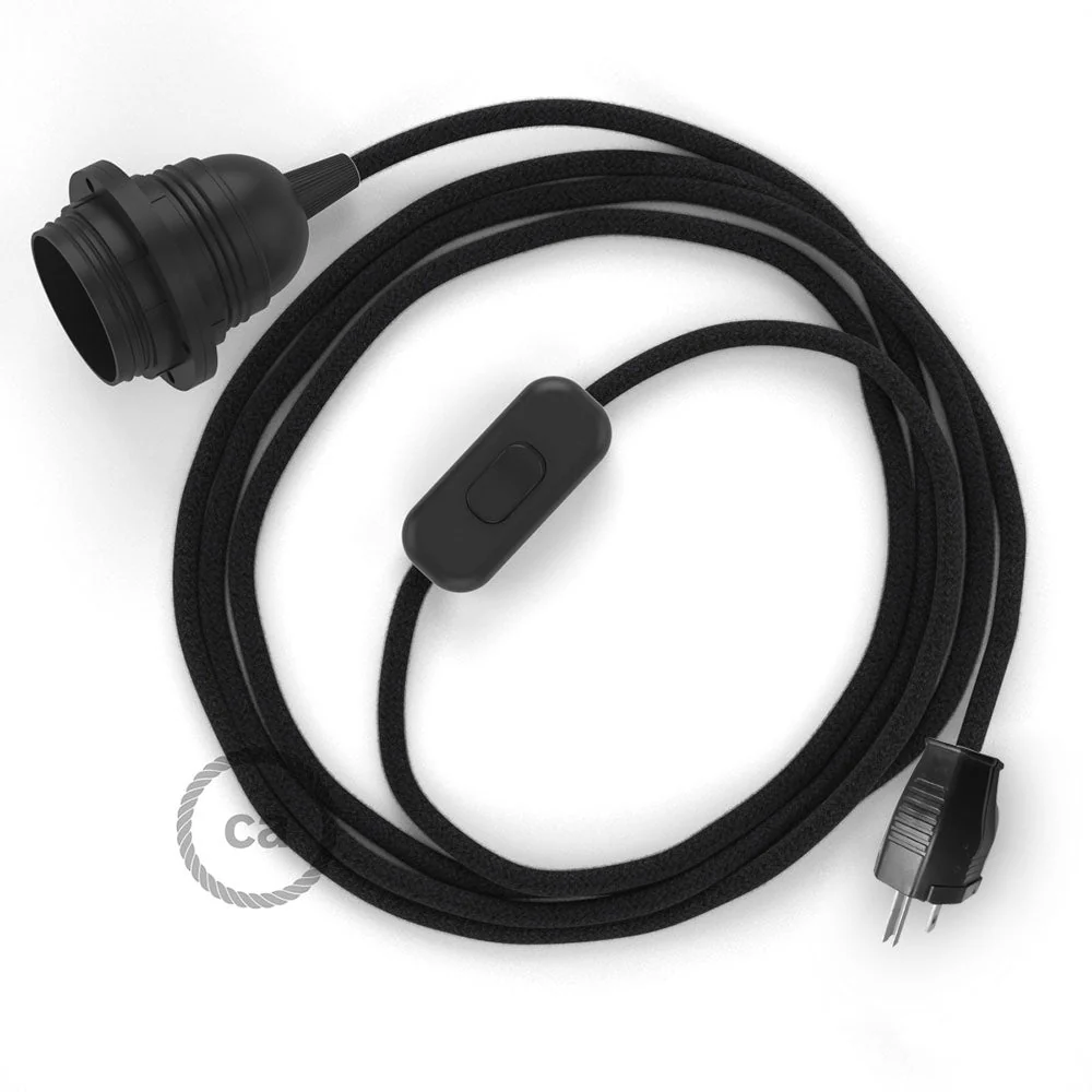 SnakeBis for lampshade - Wiring with coloured fabric cable and socket - RC04
