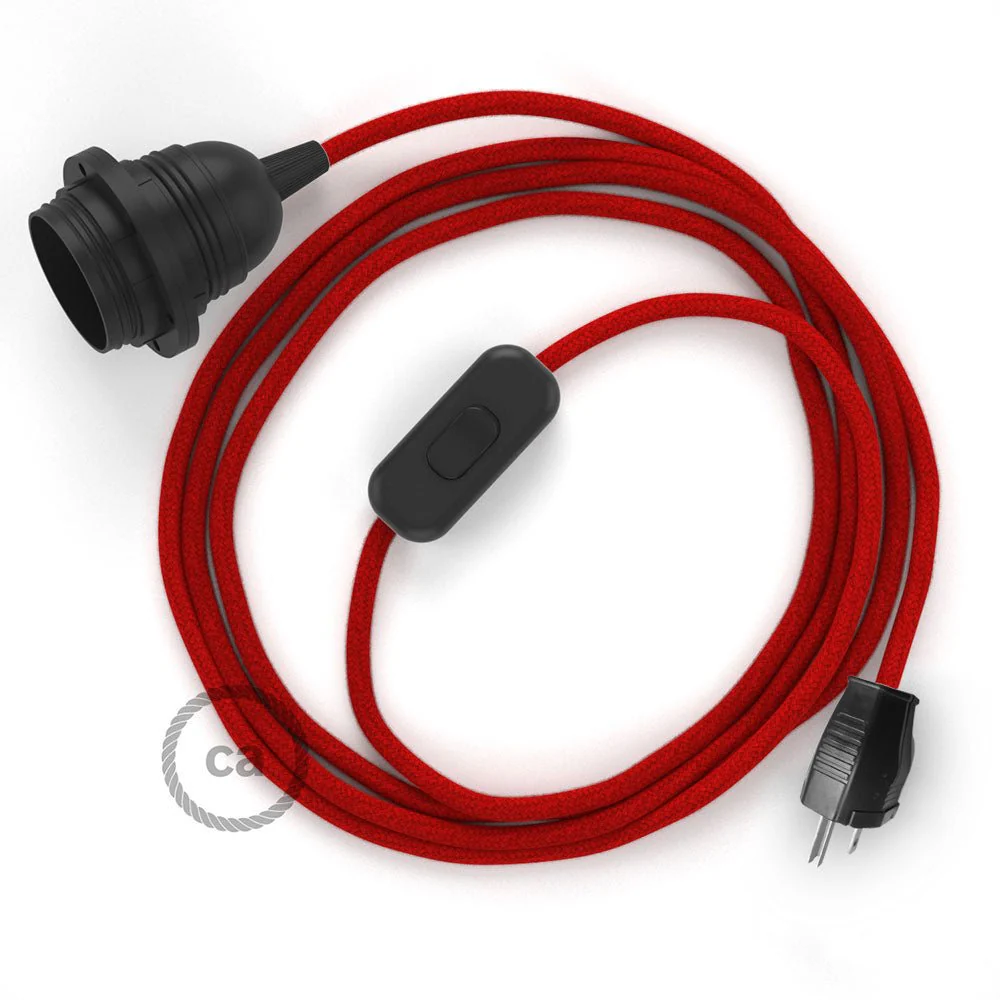 SnakeBis for lampshade - Wiring with colored fabric cable and socket - RC35