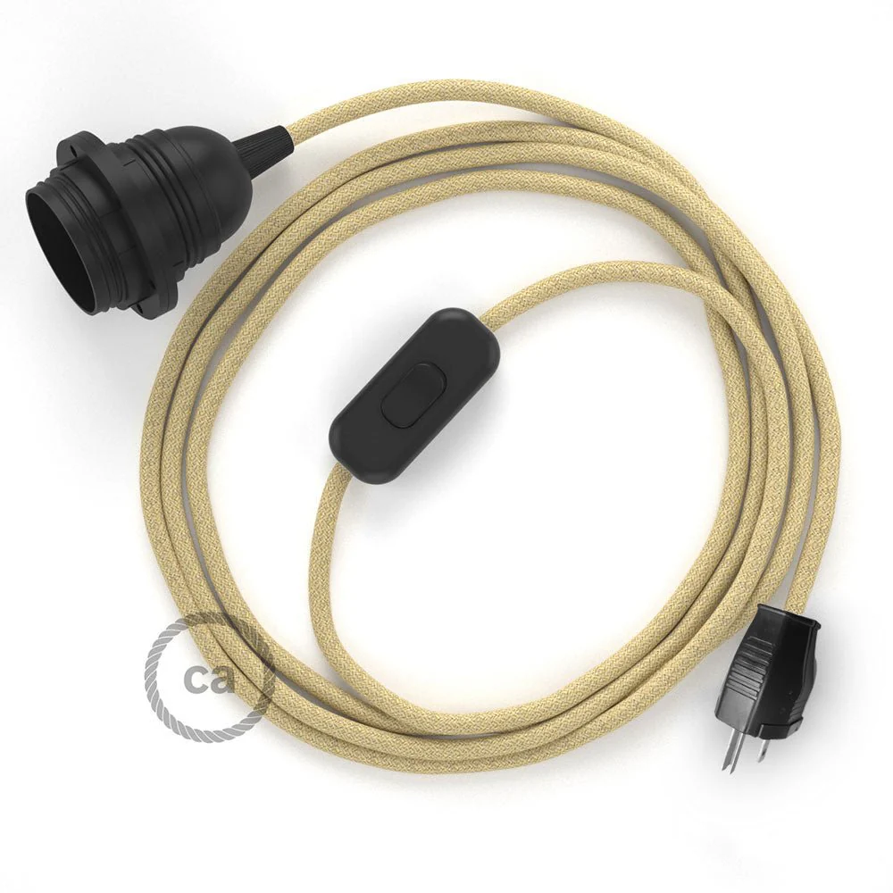 SnakeBis for lampshade - Wiring with colored fabric cable and socket - RN06