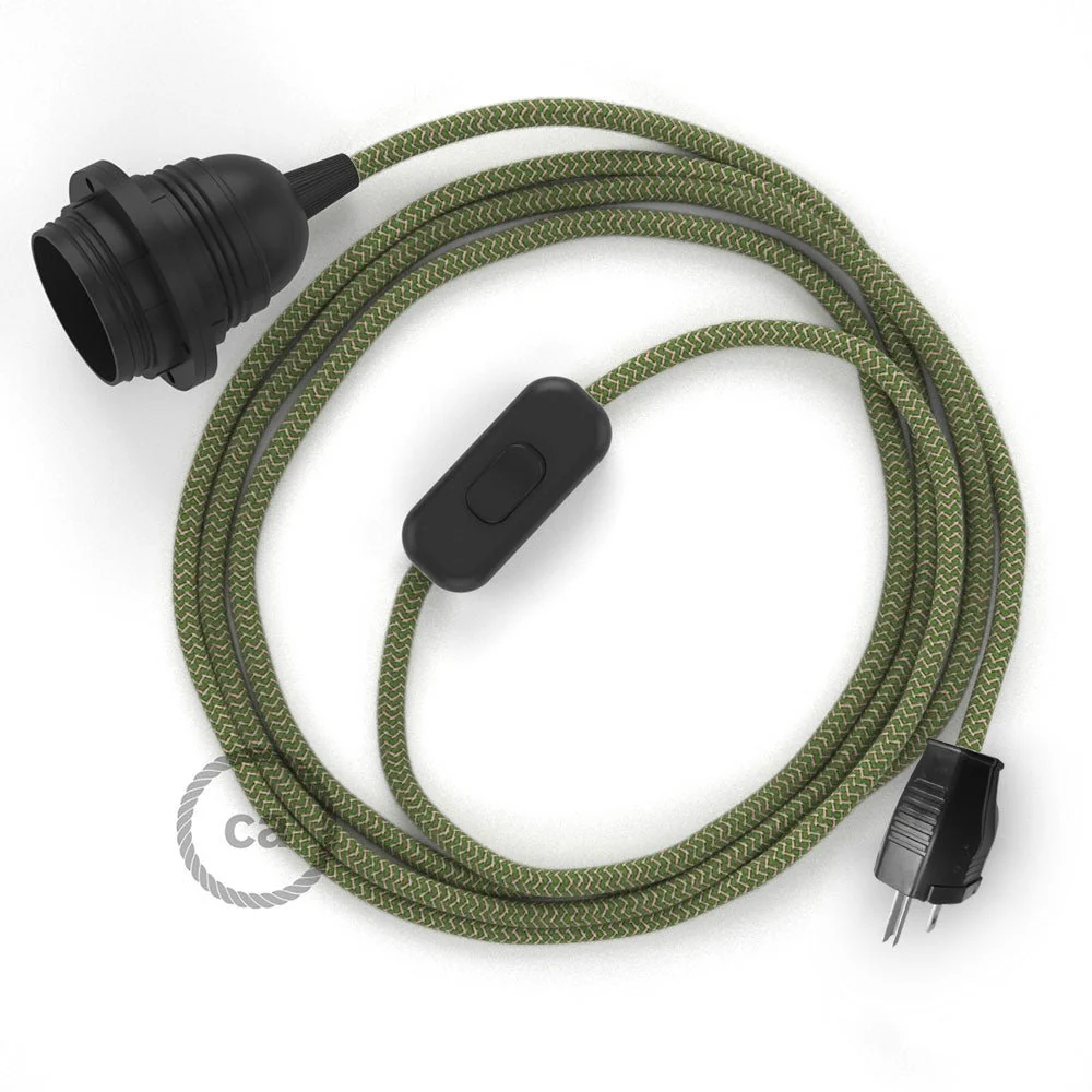 SnakeBis for lampshade – Wiring with socket and Zig-Zag fabric cable – RD72