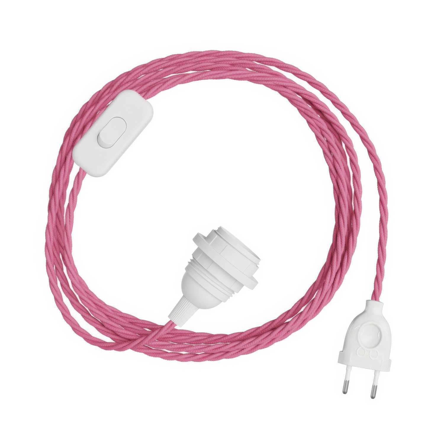 SnakeBis Twisted for lampshade - Cordset with socket and TM08 braided fabric cord