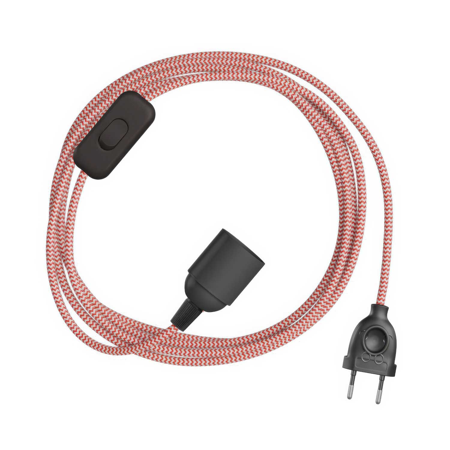 SnakeBis Zig-Zag - Cordset with socket and fabric cable in Zig-Zag effect RZ09