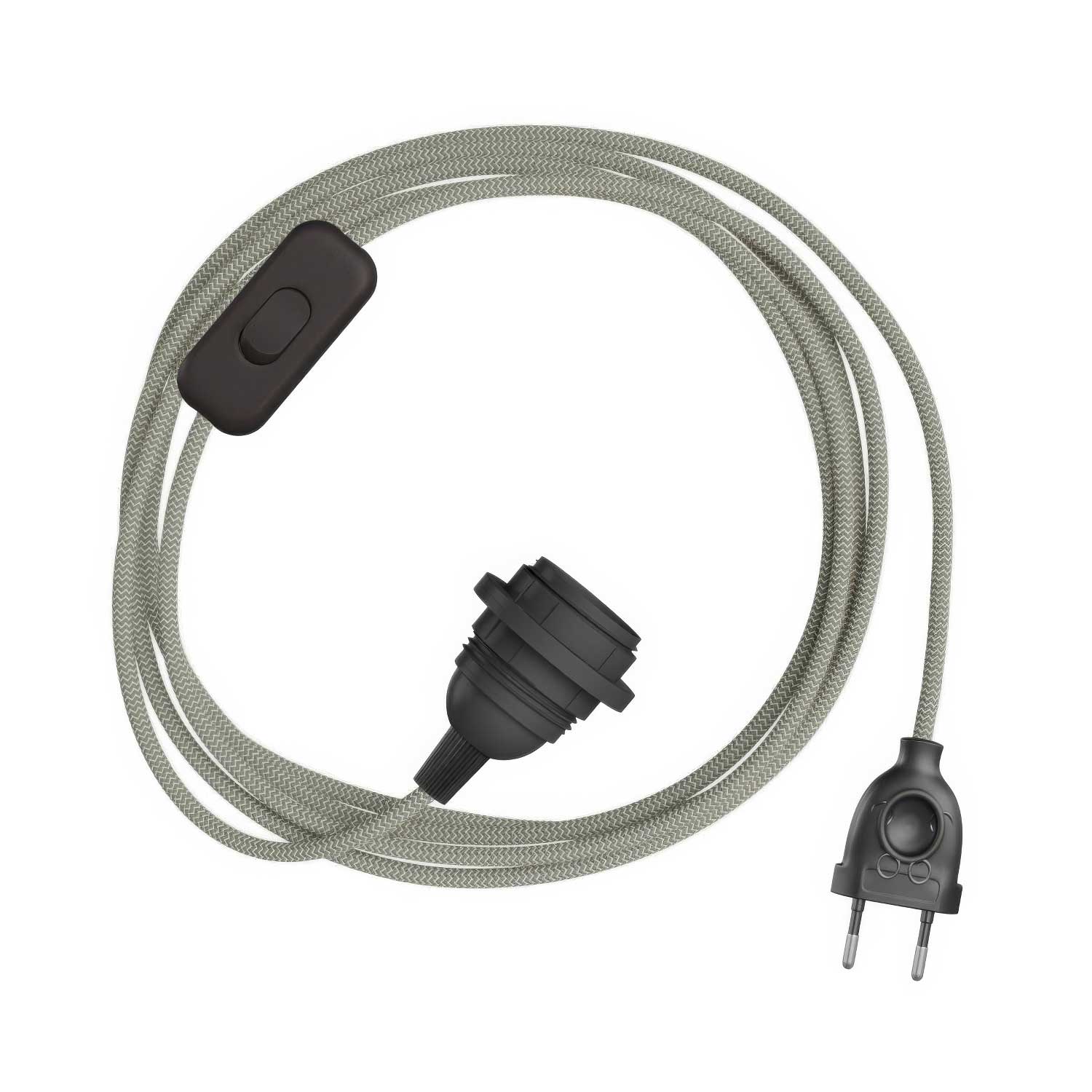 SnakeBis Zig-Zag for lampshade - Cordset with socket and Zig-Zag effect fabric cable RD74