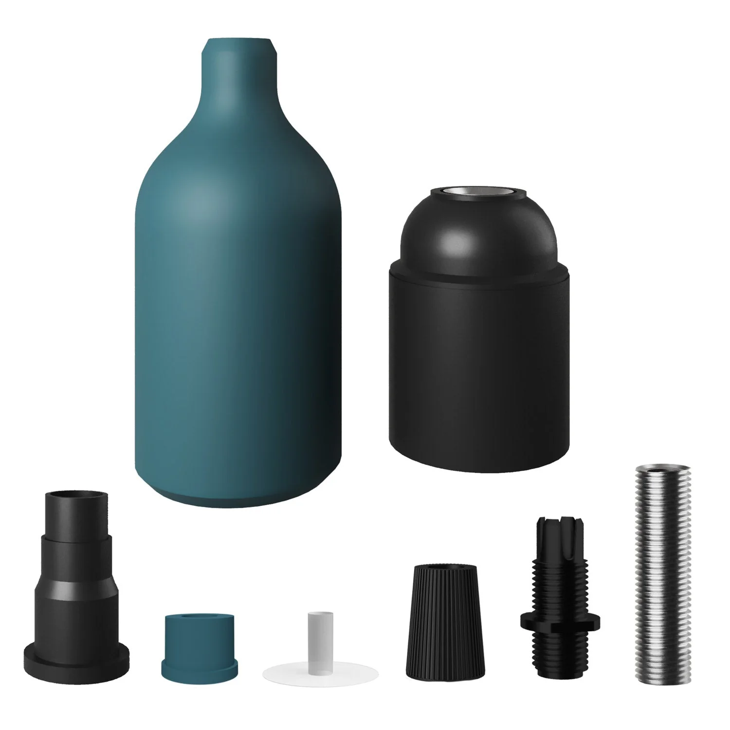 E27 silicone socket kit with hidden strain relief - Petrol - Image 2