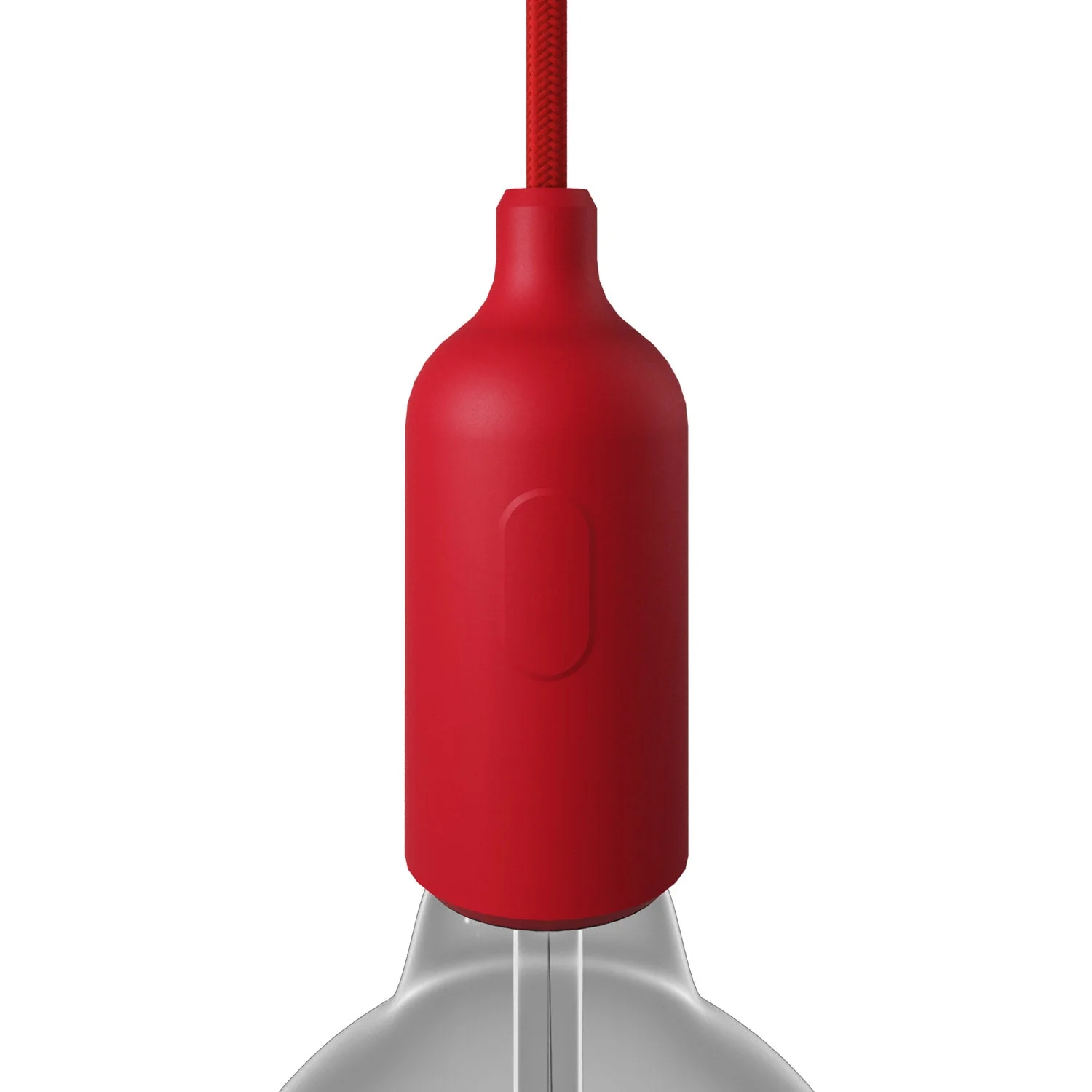 E27 silicone socket kit with hidden switch and strain relief - Red