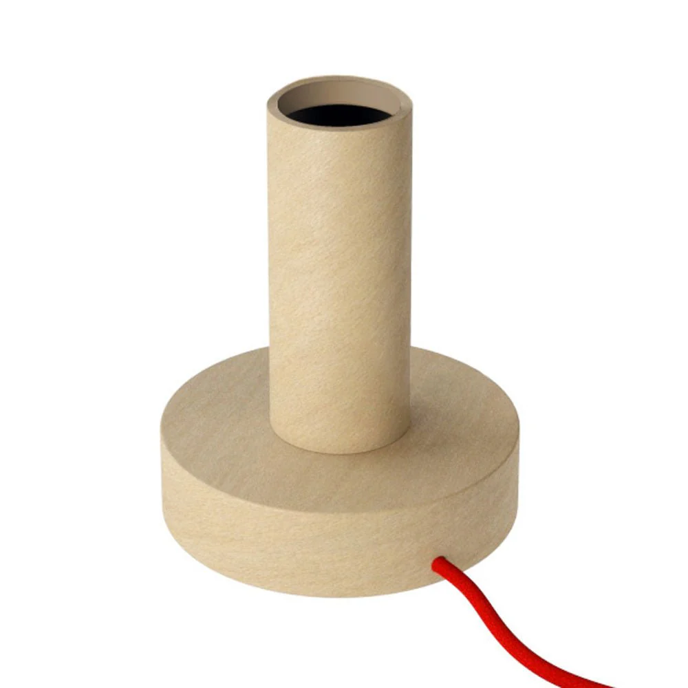 Posaluce - Large wooden table lamp with UK plug - Neutral