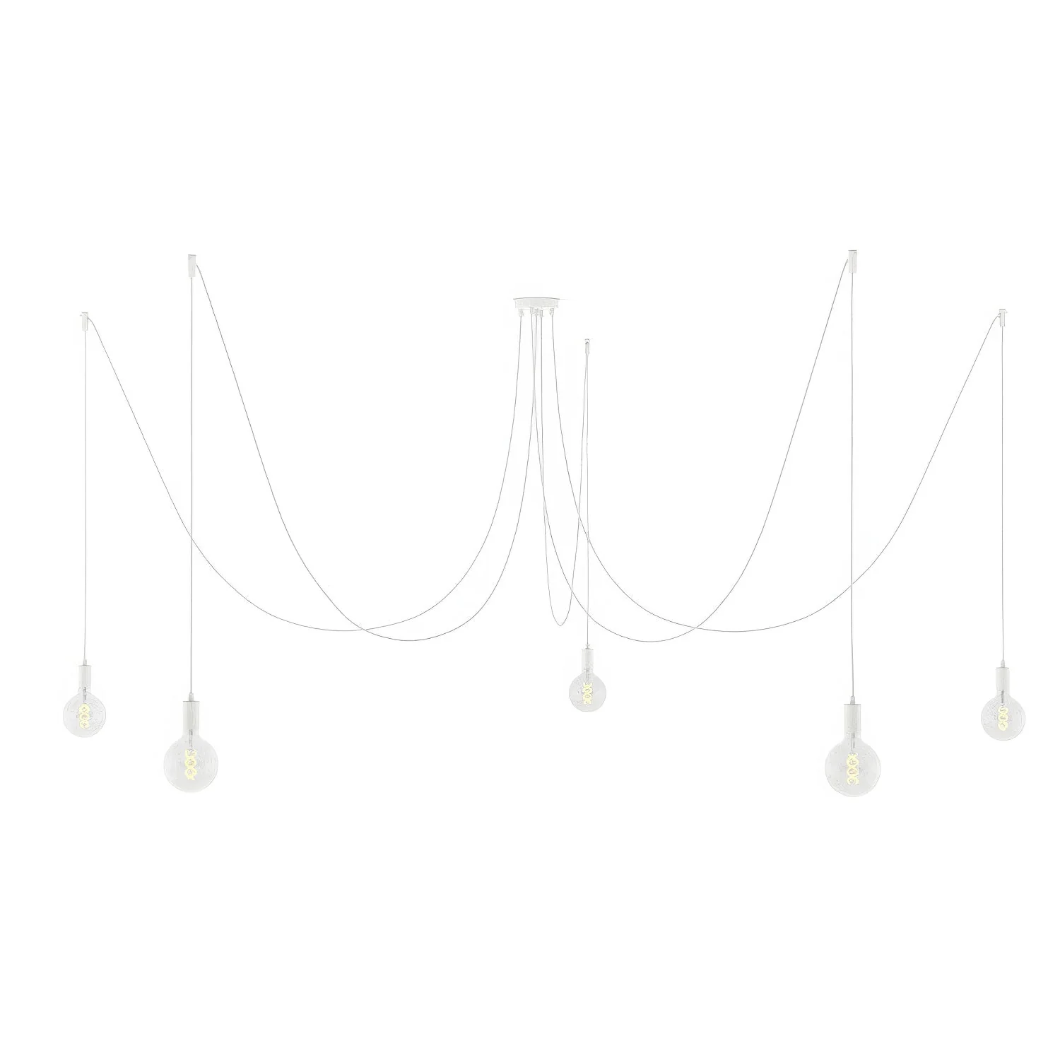 Spider - Multiple pendant lamp with 5 drops, metal finish - White