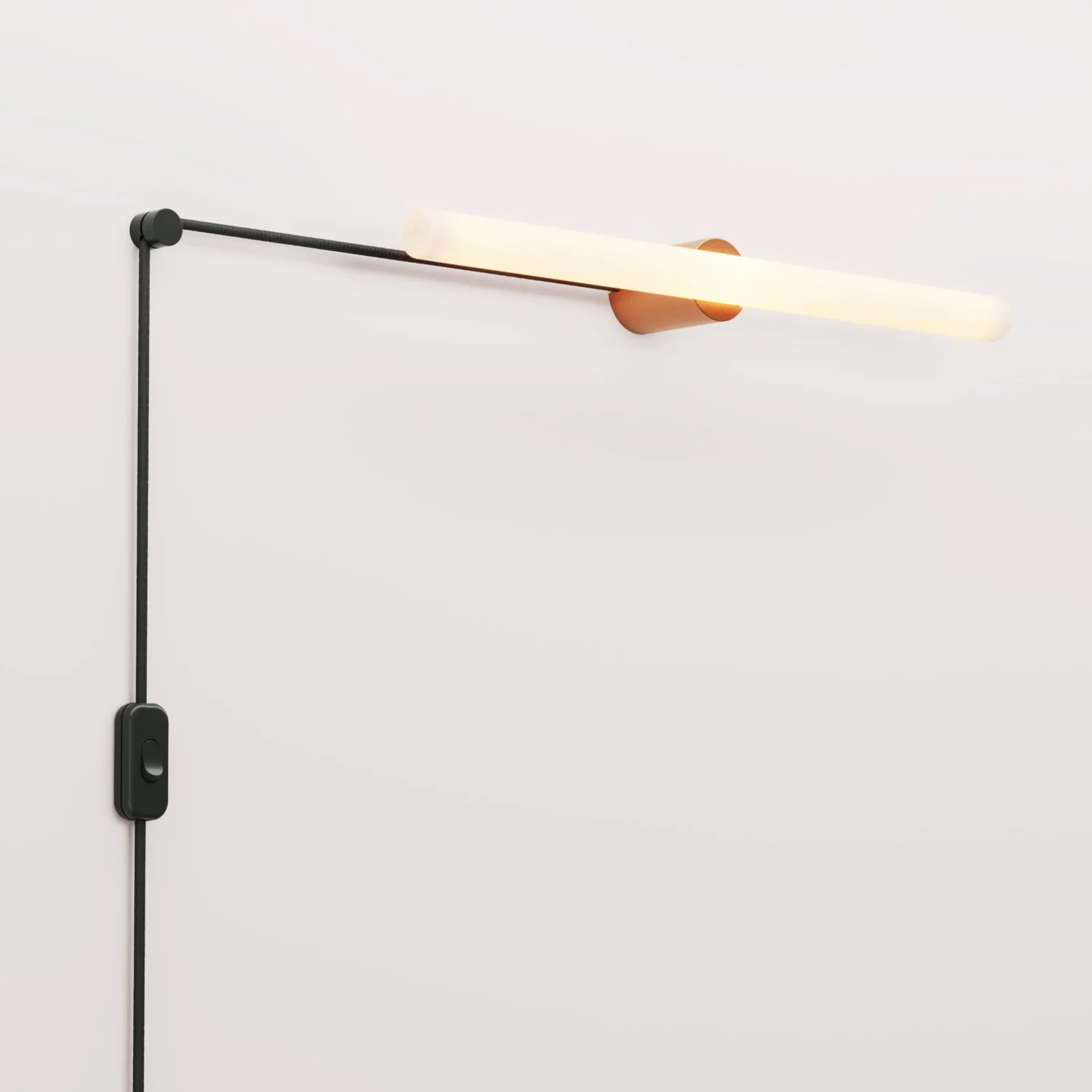 Spostaluce Plug-in Light with Metal Finish and S14d LED Linear Light Bulb - Brushed Copper