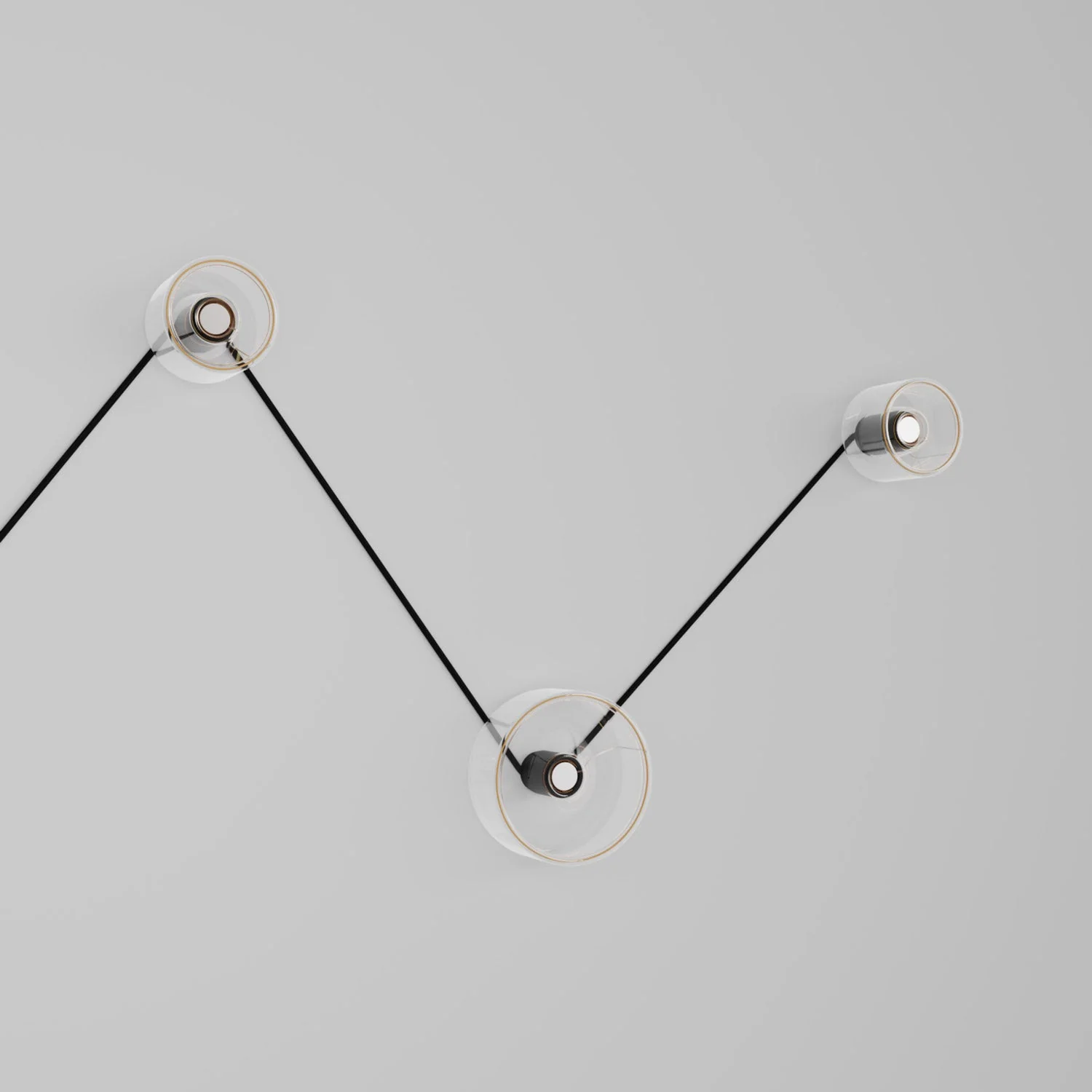 Spostaluce wall lamp with 3 Ghost bulbs and black cable - Image 3