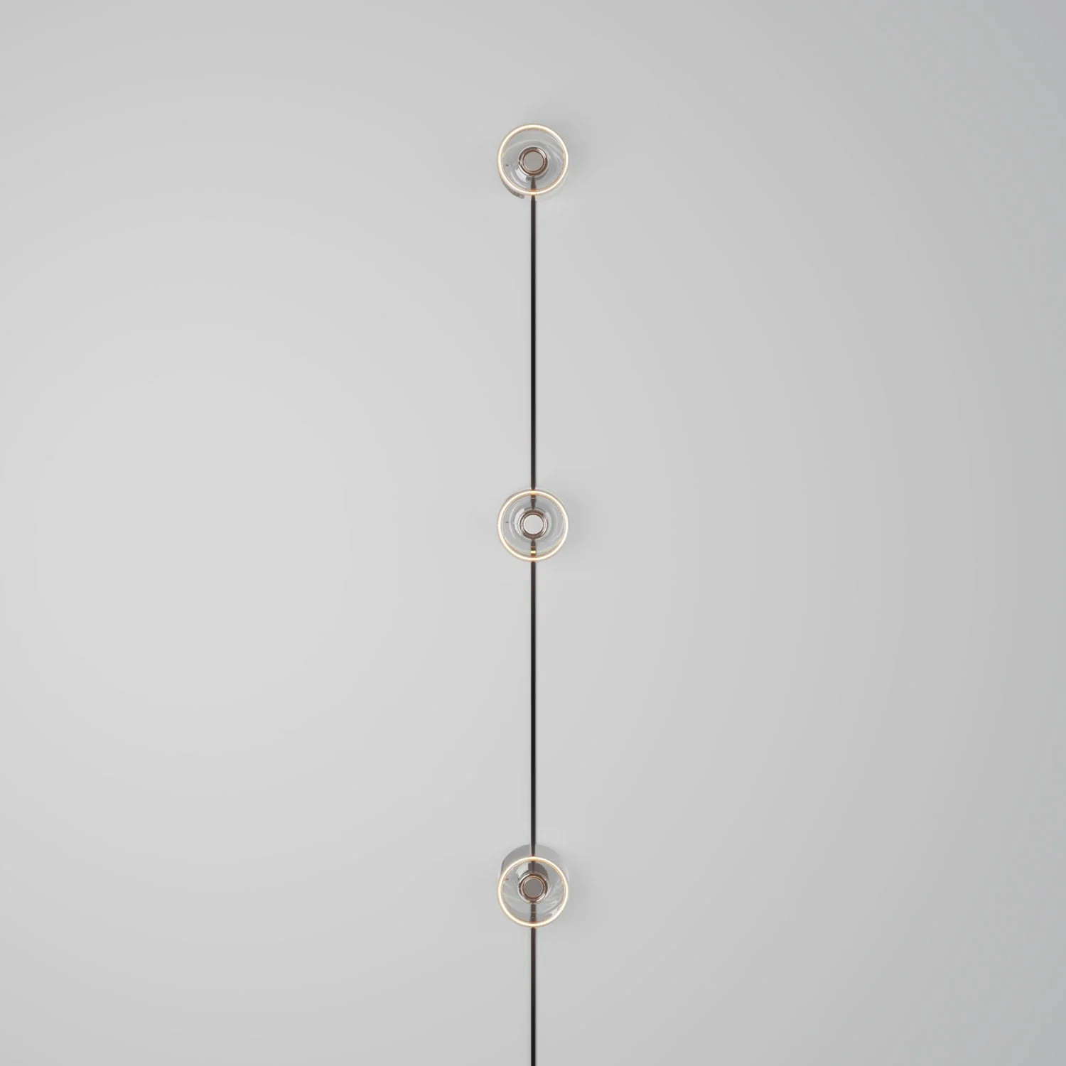 Spostaluce wall lamp with plug, 3 Ghost bulbs and black cable