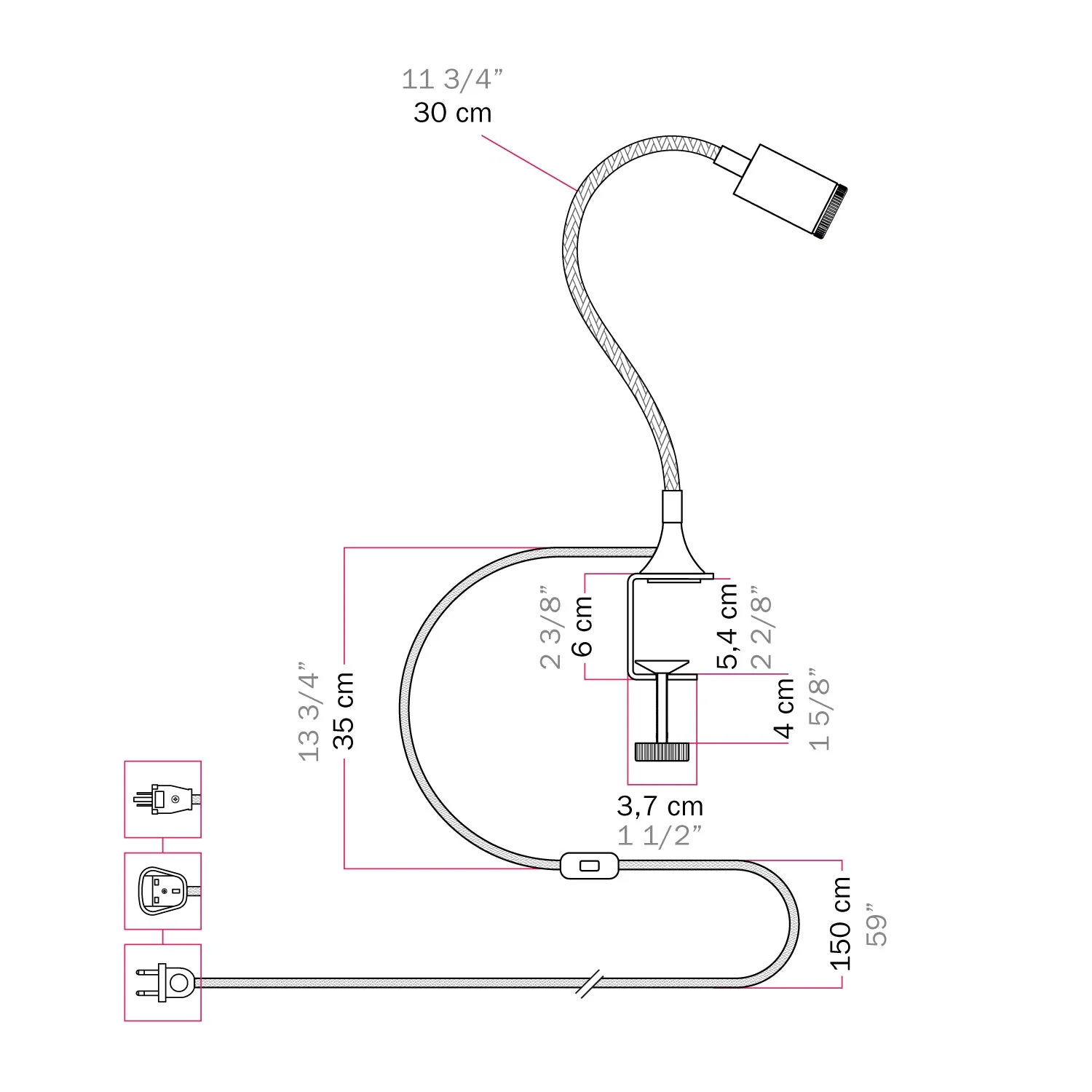 MAG-Y adjustable spotlight with clamp - Satin bronze - Image 8