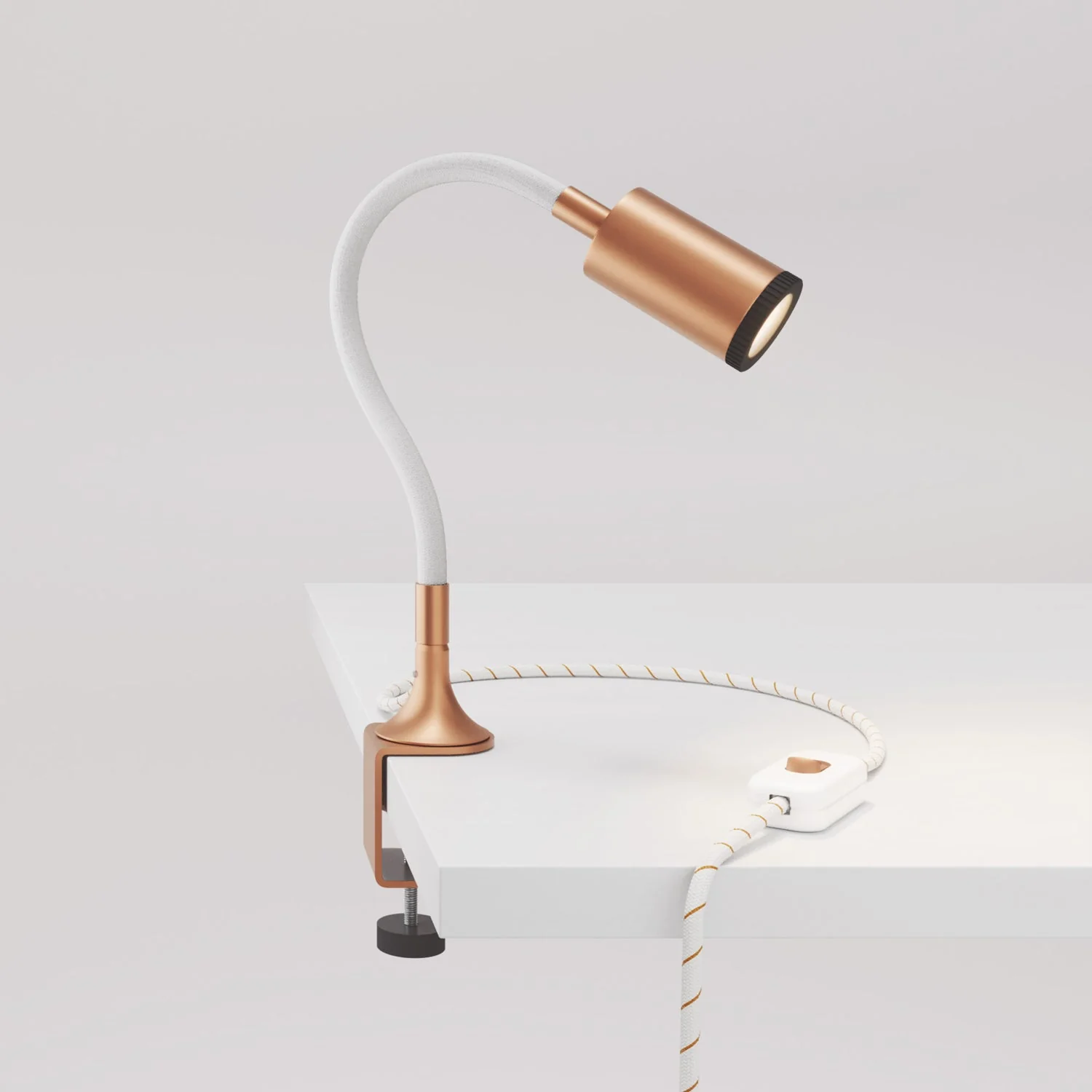 Adjustable MAG-Y spotlight with clamp - Brushed copper