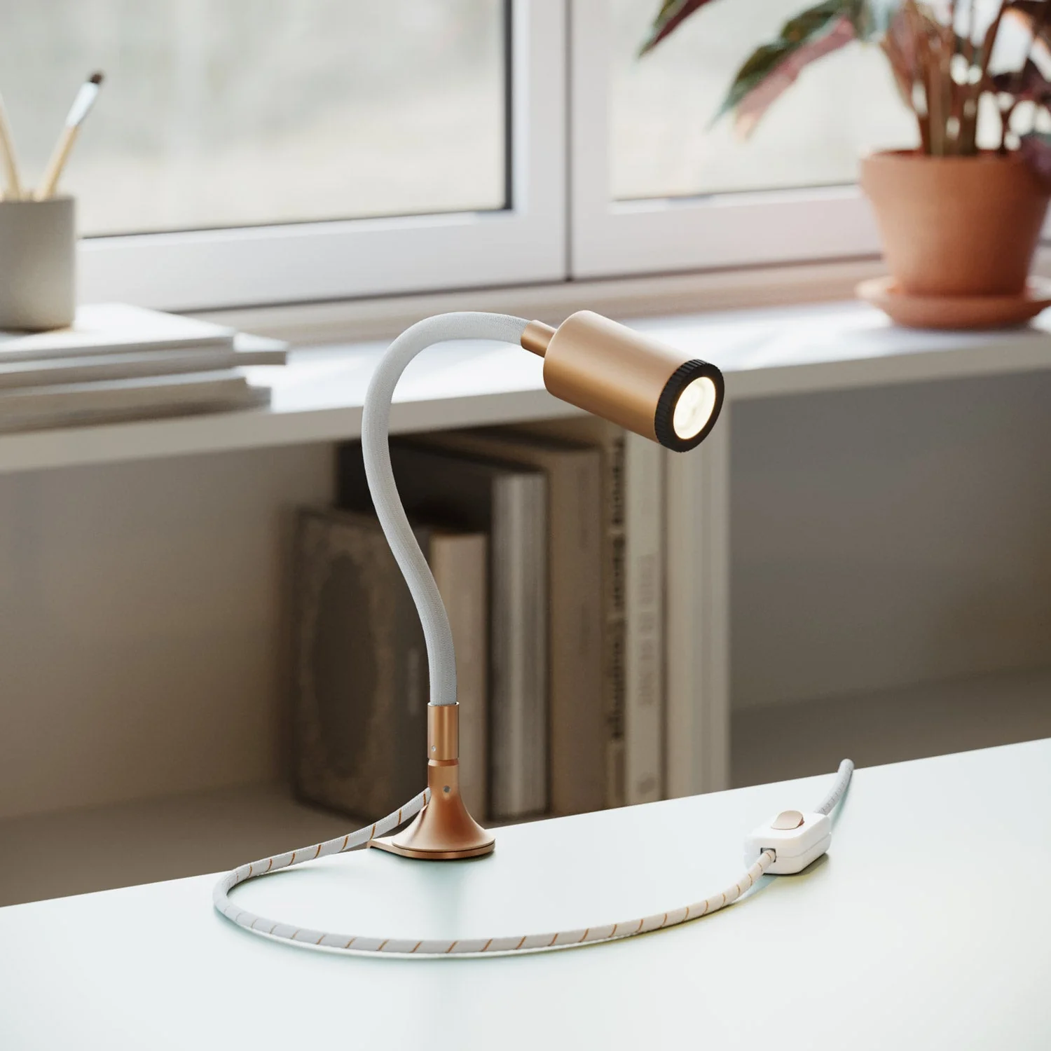 Adjustable MAG-Y spotlight with clamp - Brushed copper - Image 2