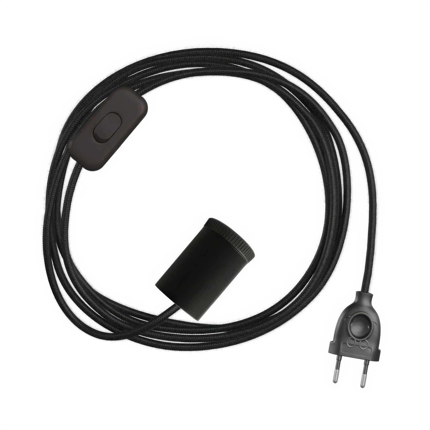 Mini Spotlight GU1d0 lamp with SnakeBis cordset - Black