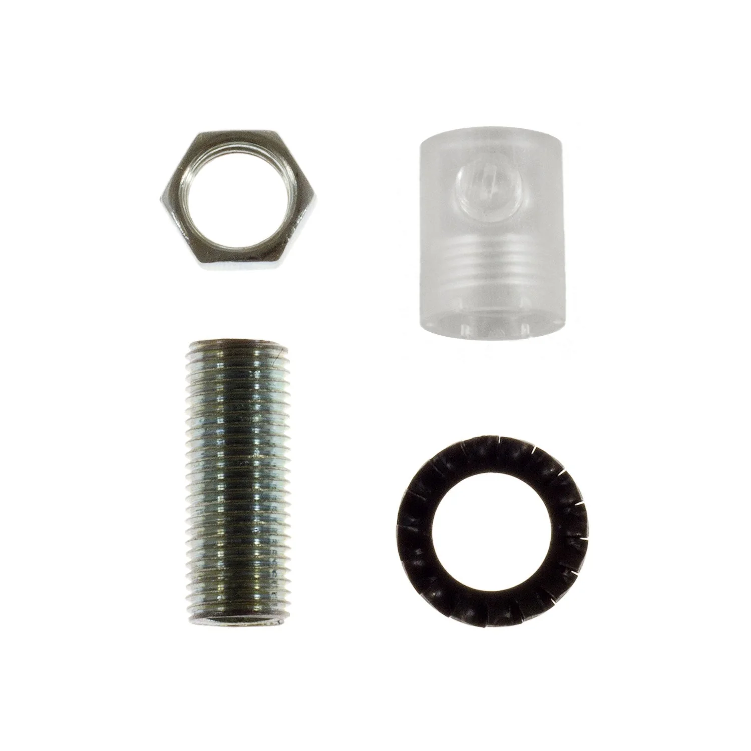 Cylindrical plastic strain relief complete with rod, nut, and washer - Transparent - Image 4