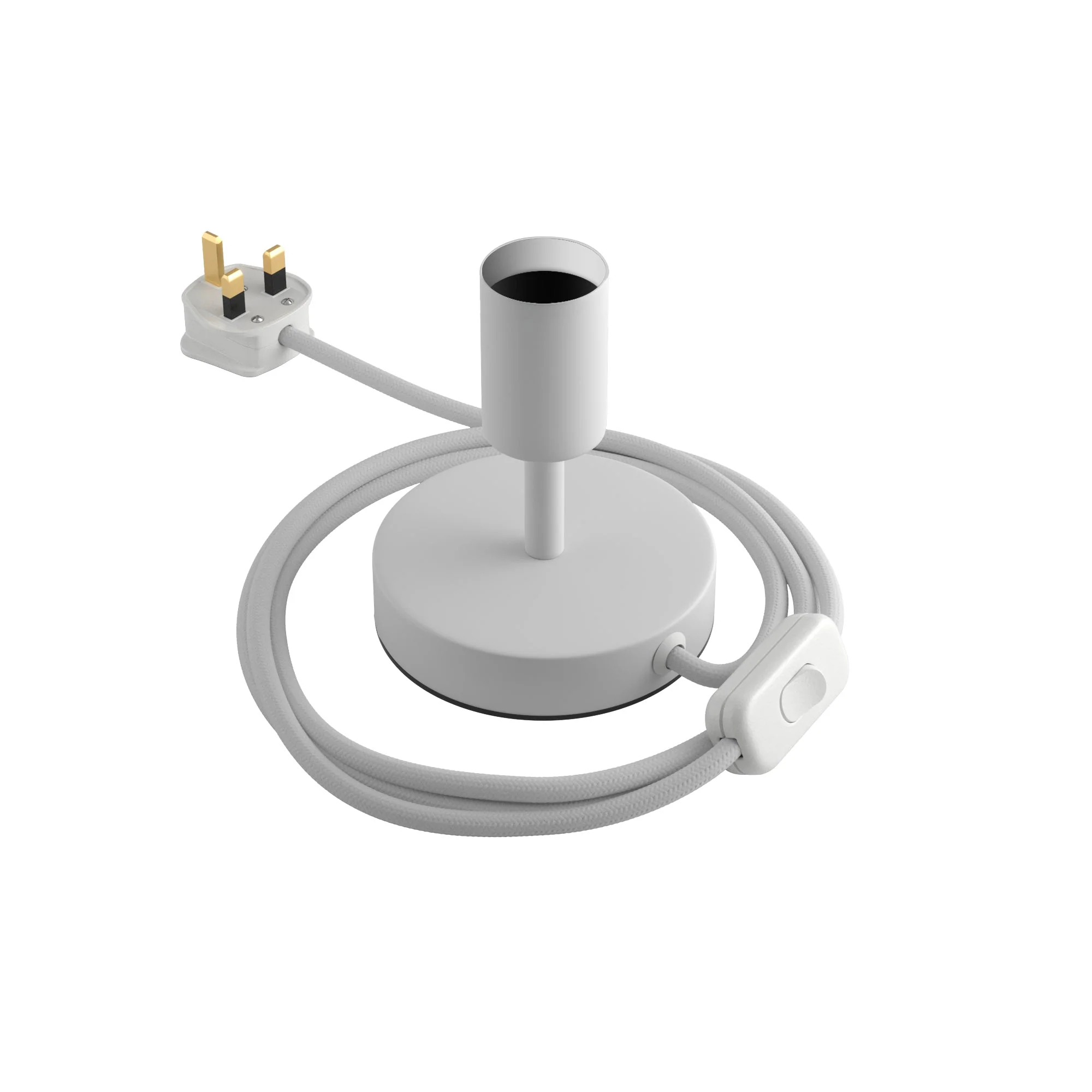 Alzaluce - Metal table lamp with UK plug - Matte white