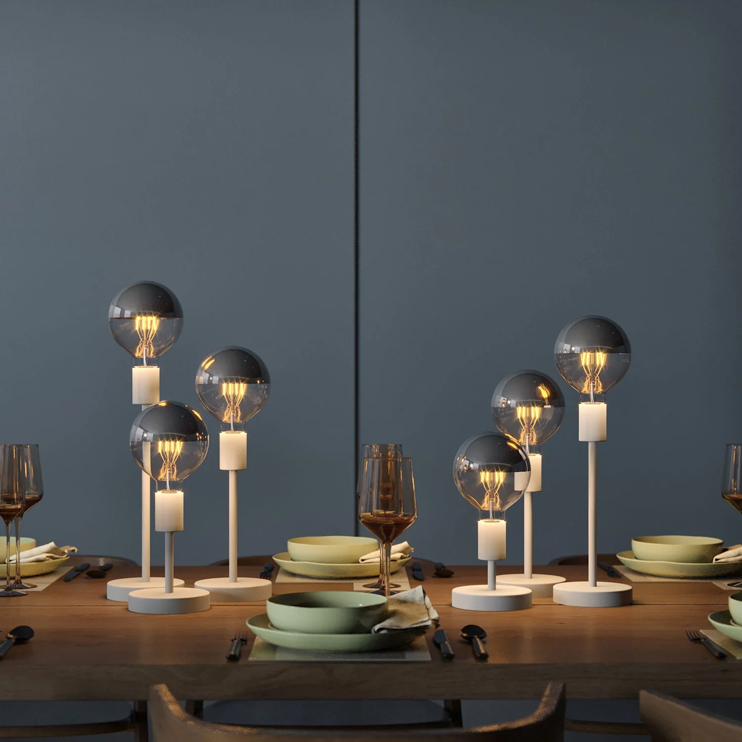 Alzaluce - Metal table lamp with UK plug - Matte white - Image 2