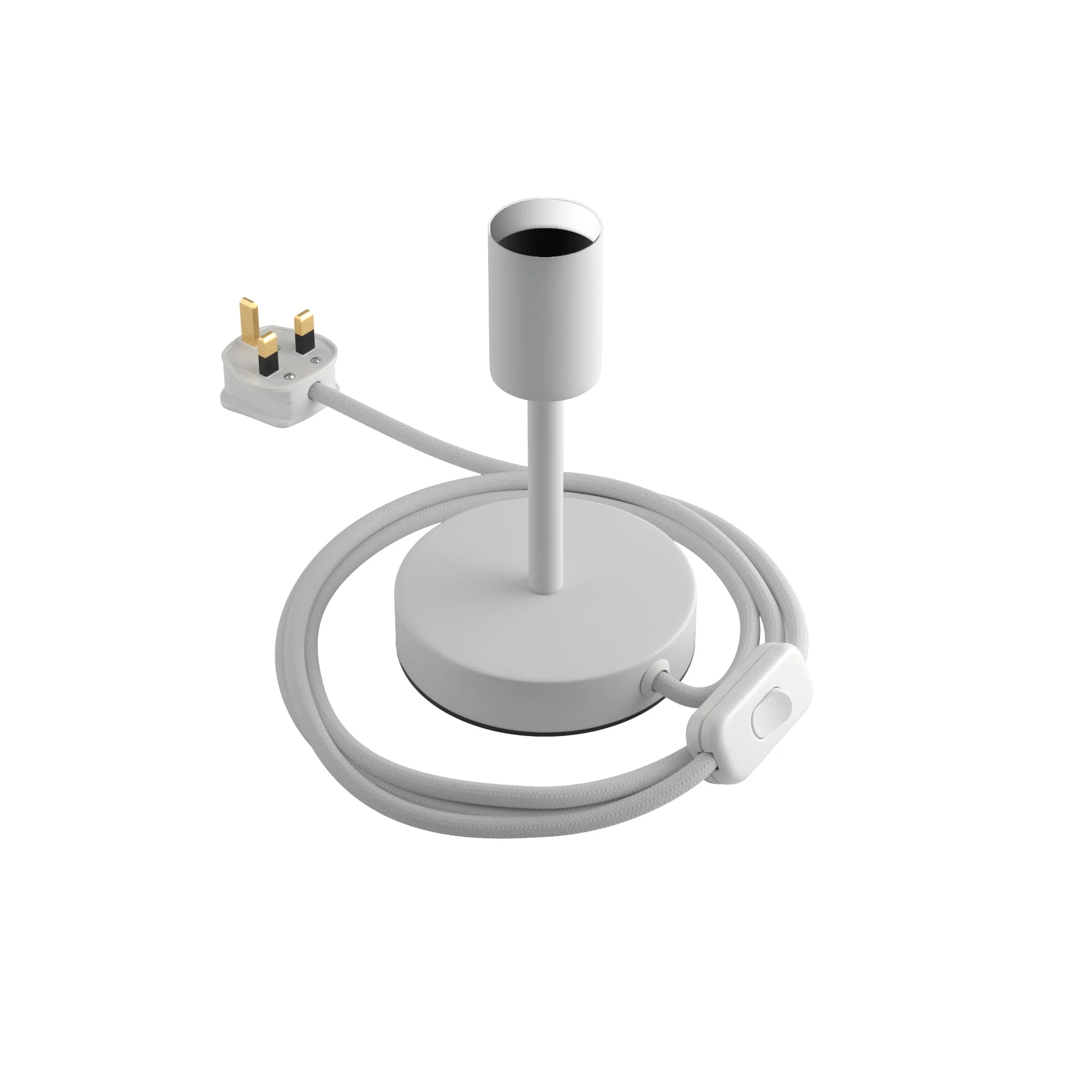 Alzaluce - Metal table lamp with UK plug - Matte white - Image 5