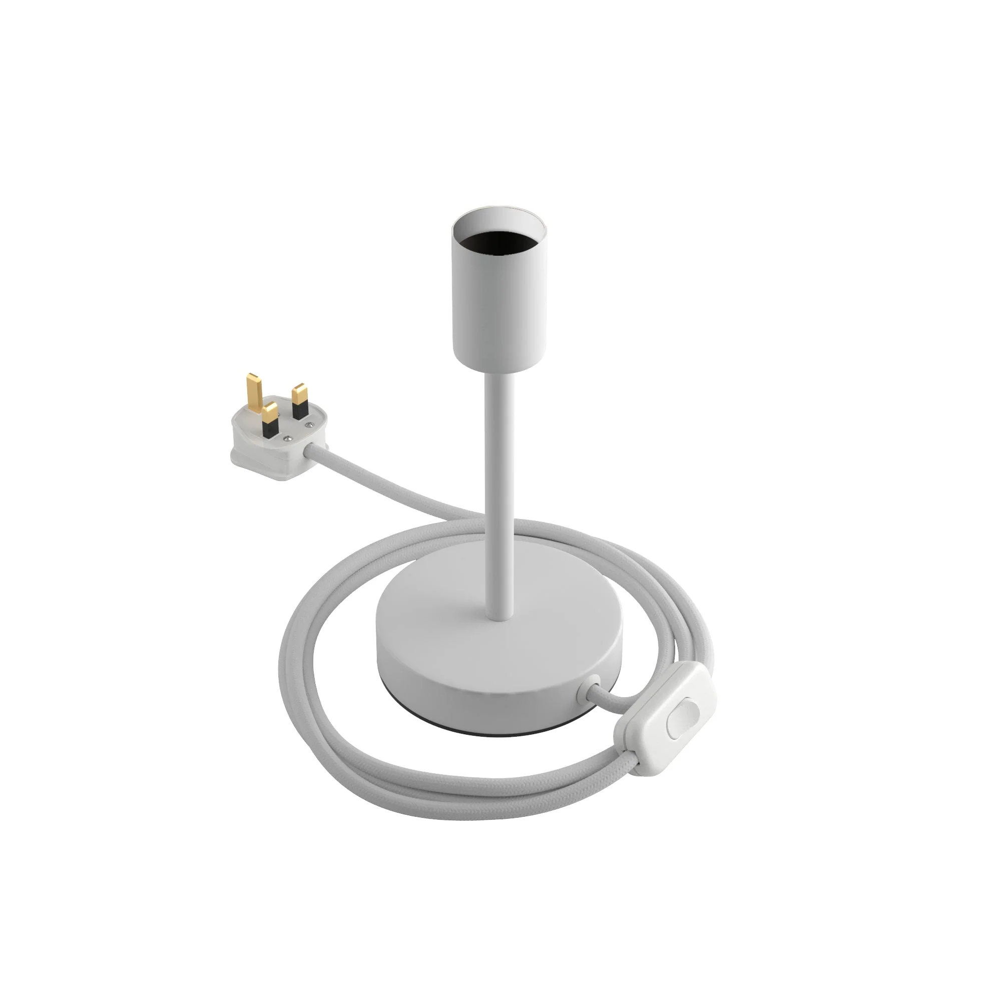 Alzaluce - Metal table lamp with UK plug - Matte white - Image 6