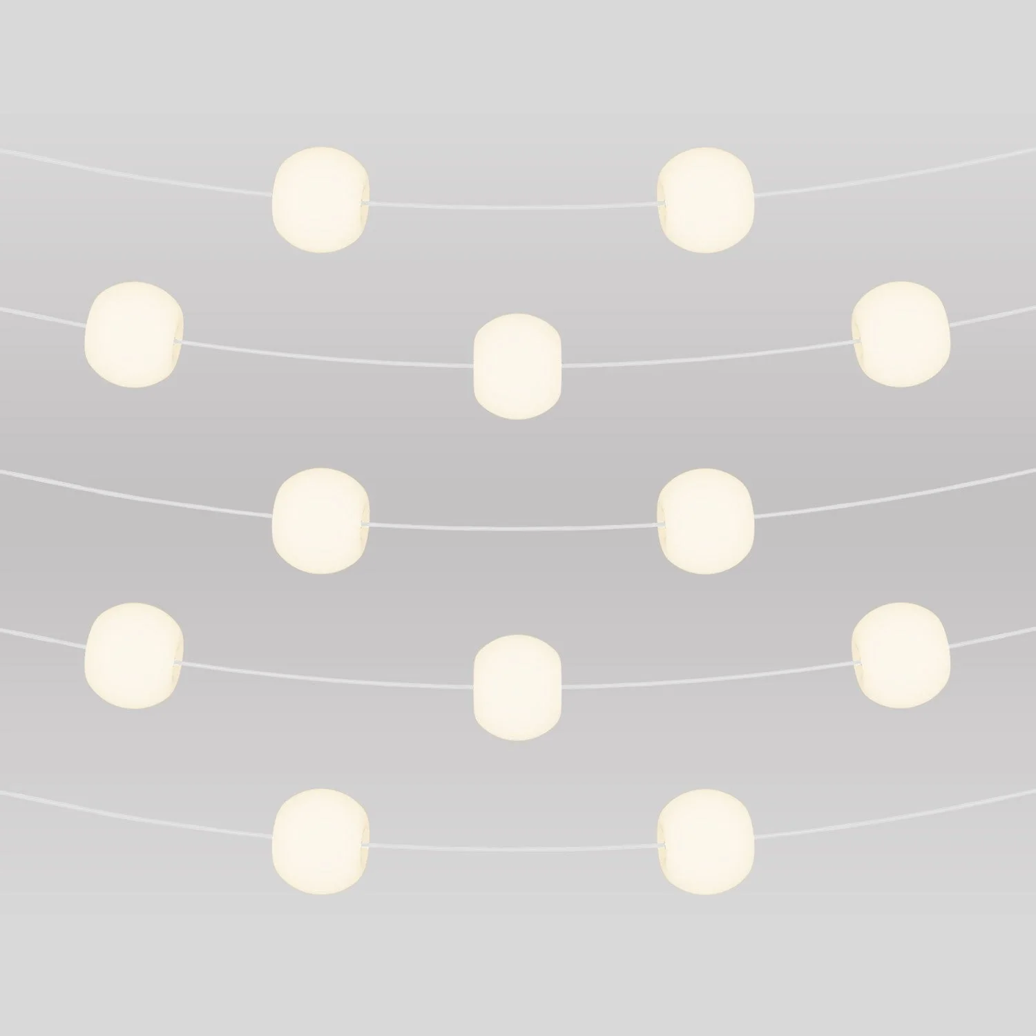 Outdoor IP67 String Light with 12 Light Points Sand White with UK Plug - Marina12 Cherry