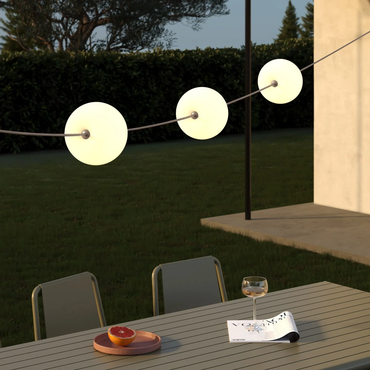 Outdoor 3-Light String Light IP67 Desert Brown with UK Plug - Marina3 Cherry - Image 3