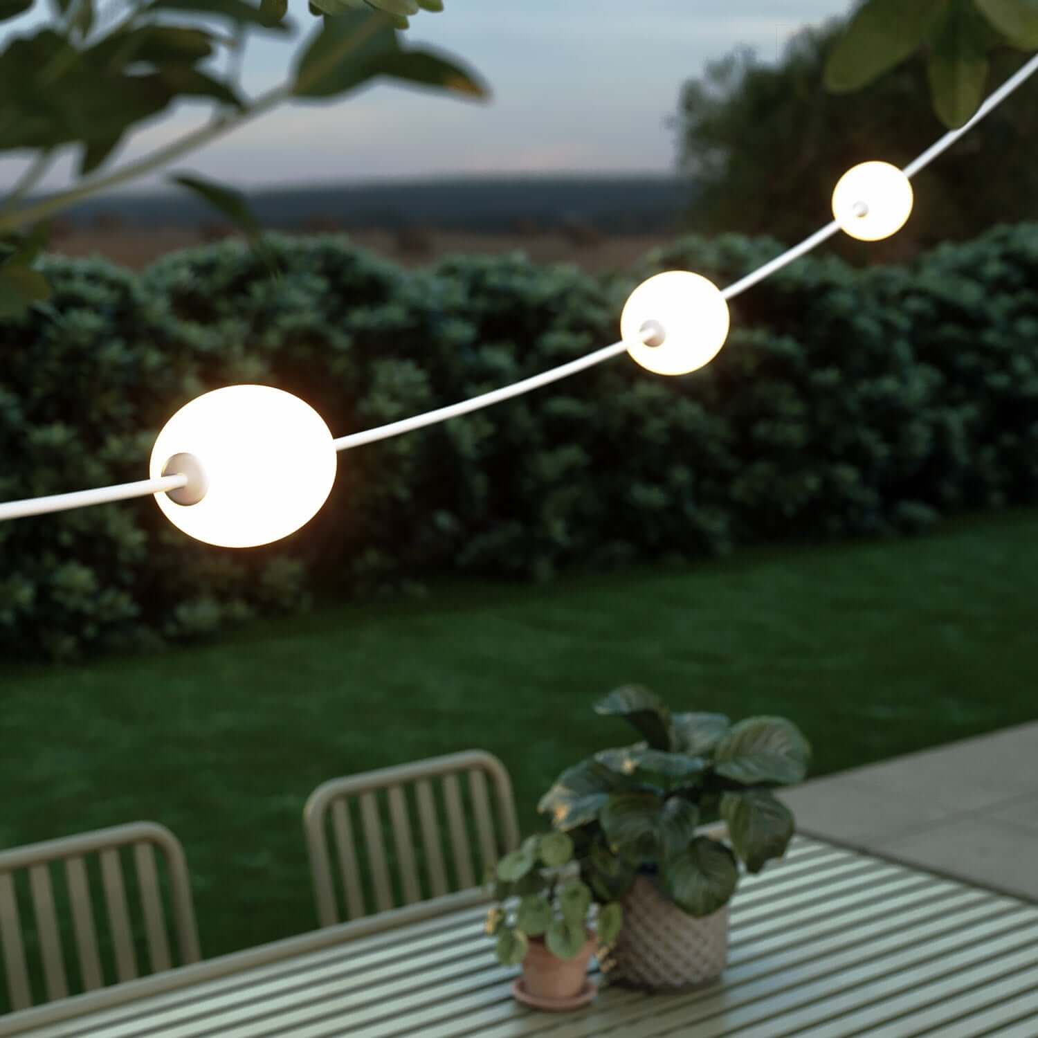 Outdoor string light with 3 light points IP67 Sand white - Marina3 - Image 3