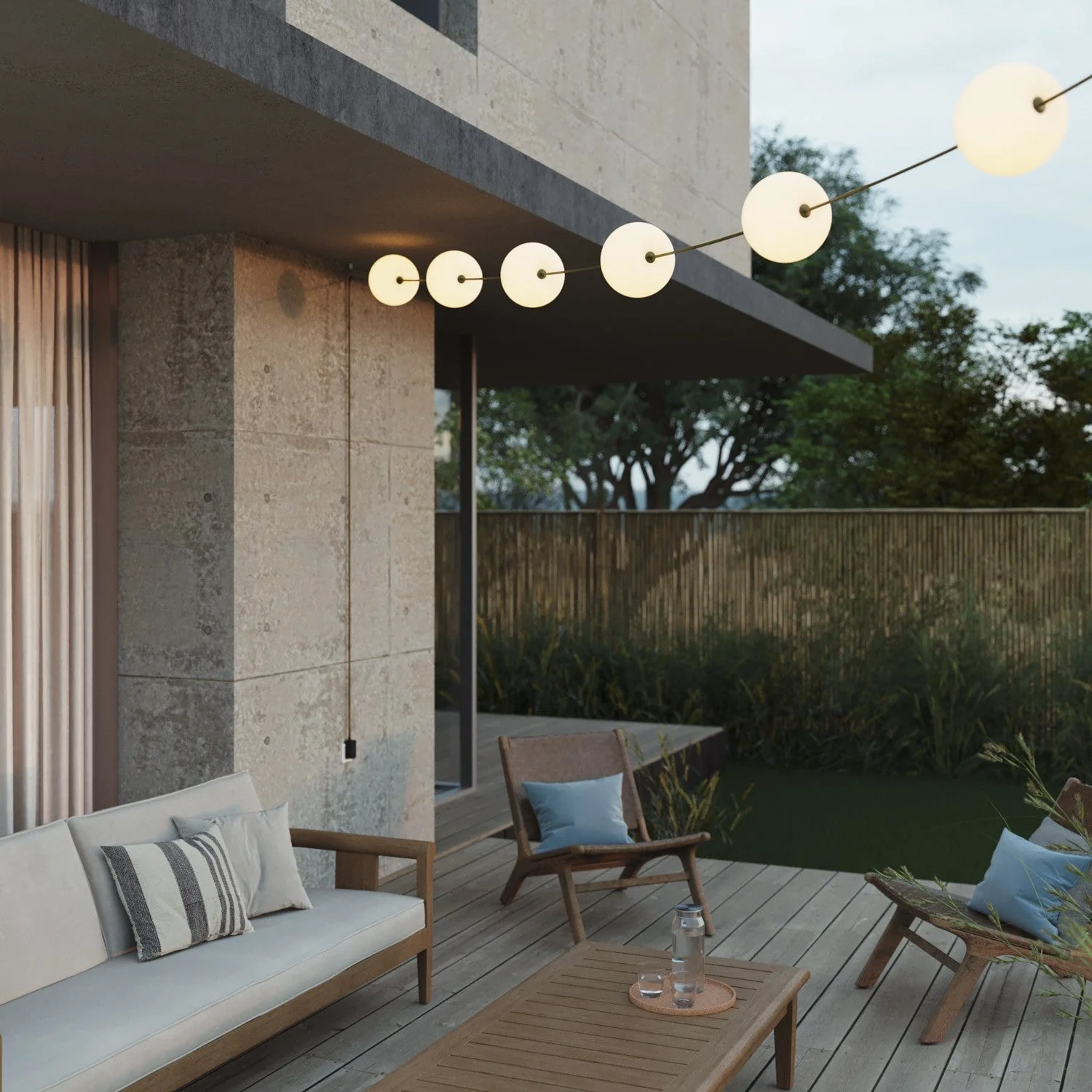 Outdoor string light 6 light points IP67 Olive Green - Marina6 Cherry - Image 2