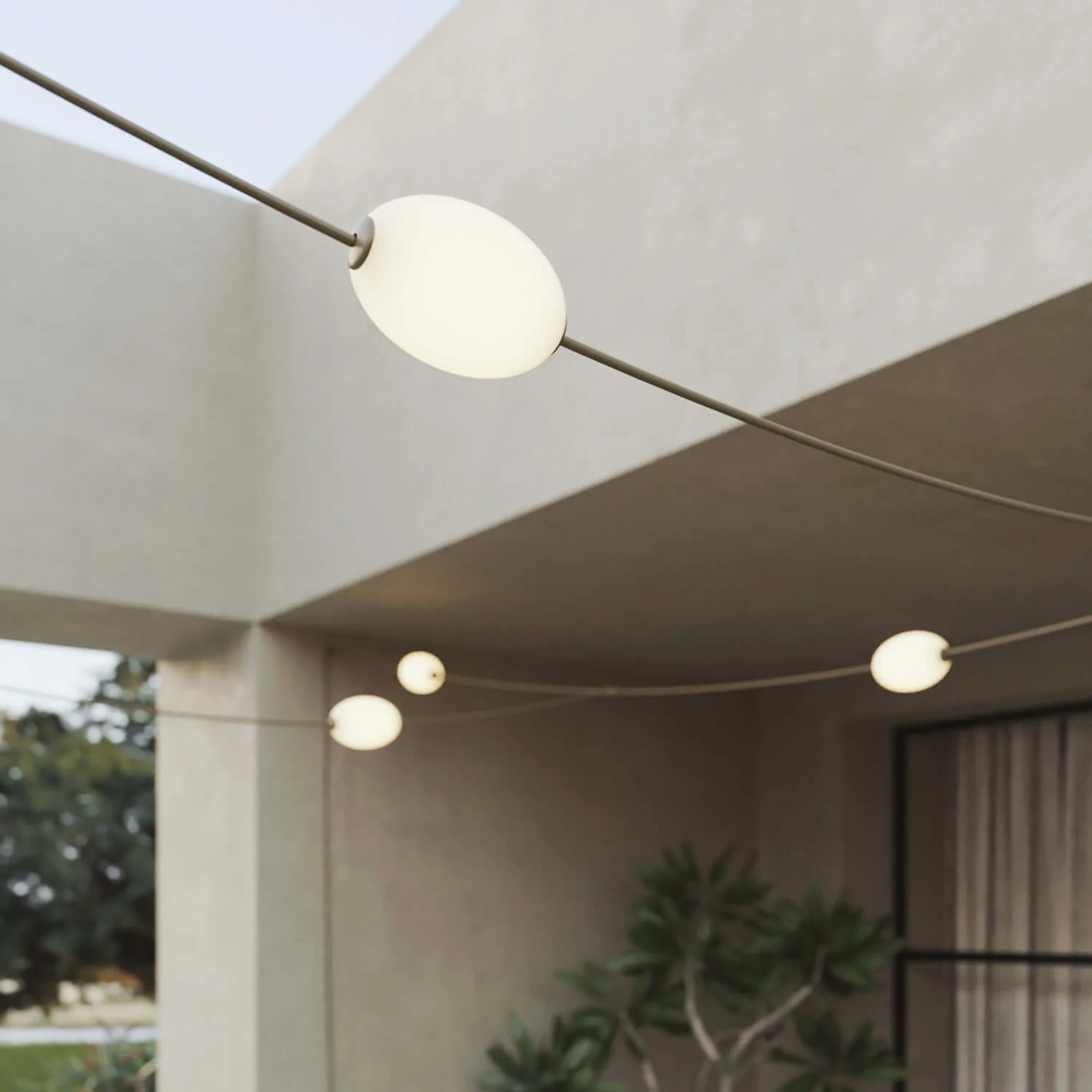 GRID mesh string light 7 outdoor bulbs IP67 Olive Green - Marina GRID - Image 5