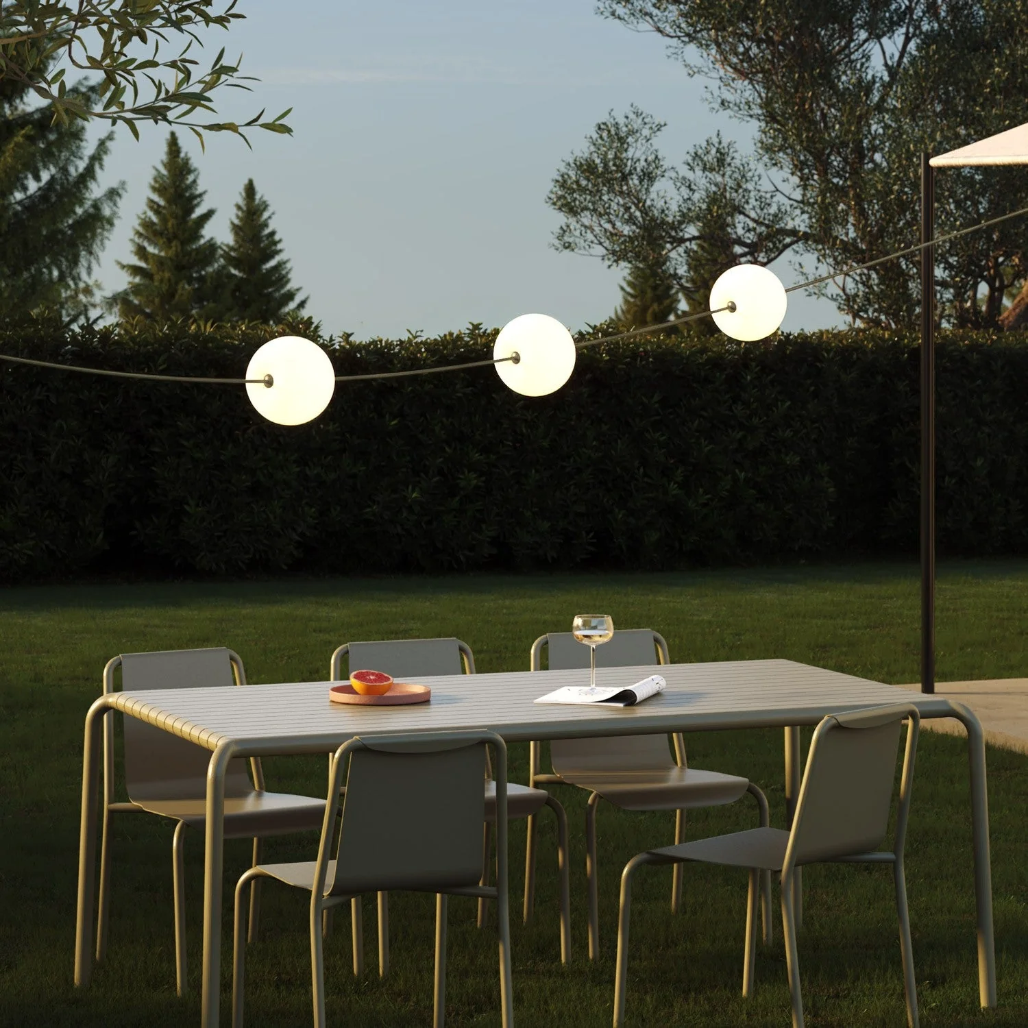 Outdoor string lights with 3 light points IP67 Olive Green - Marina3 Cherry - Image 2