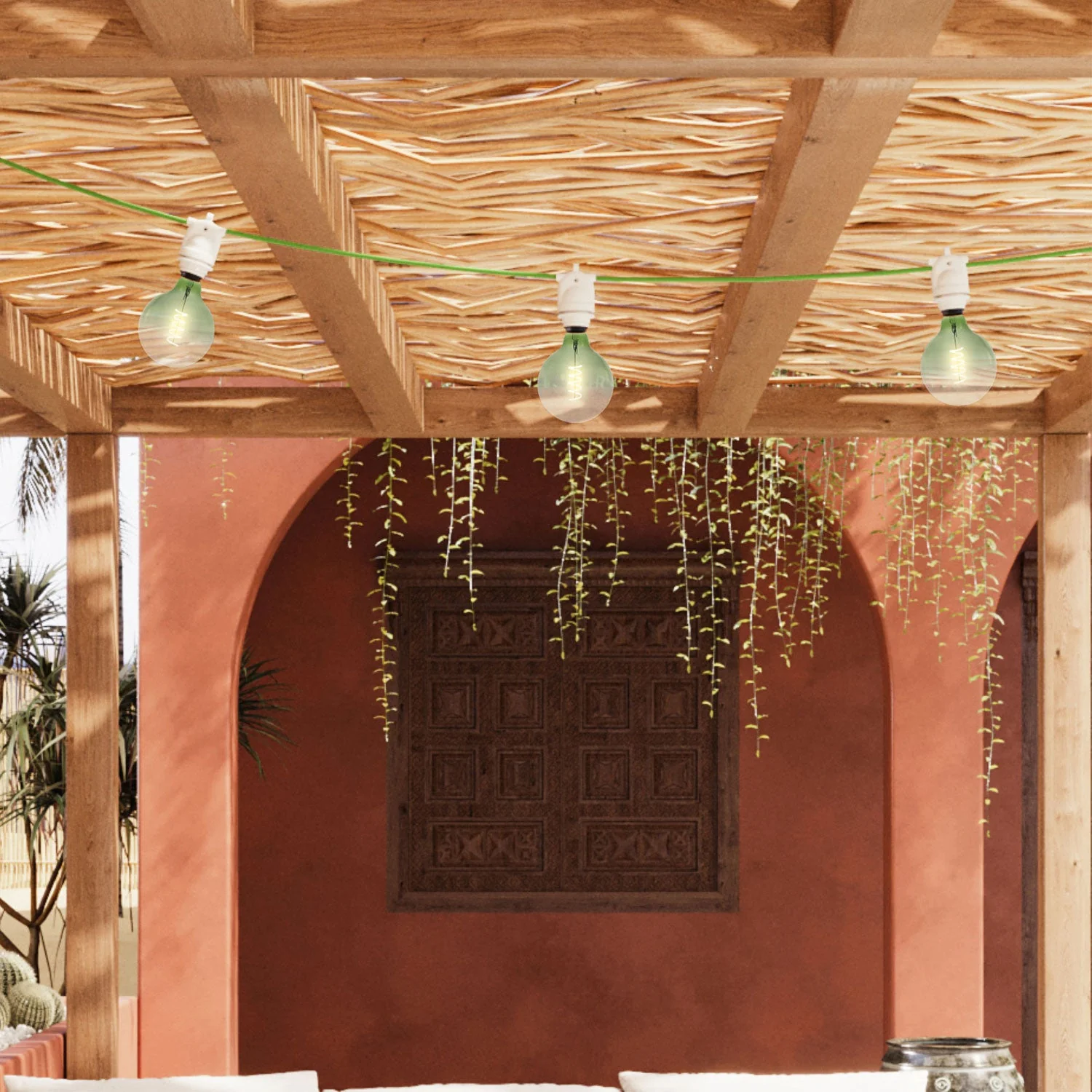 Modulair outdoor string lights IP65 with 3 lights and ceiling canopy - White - Image 3