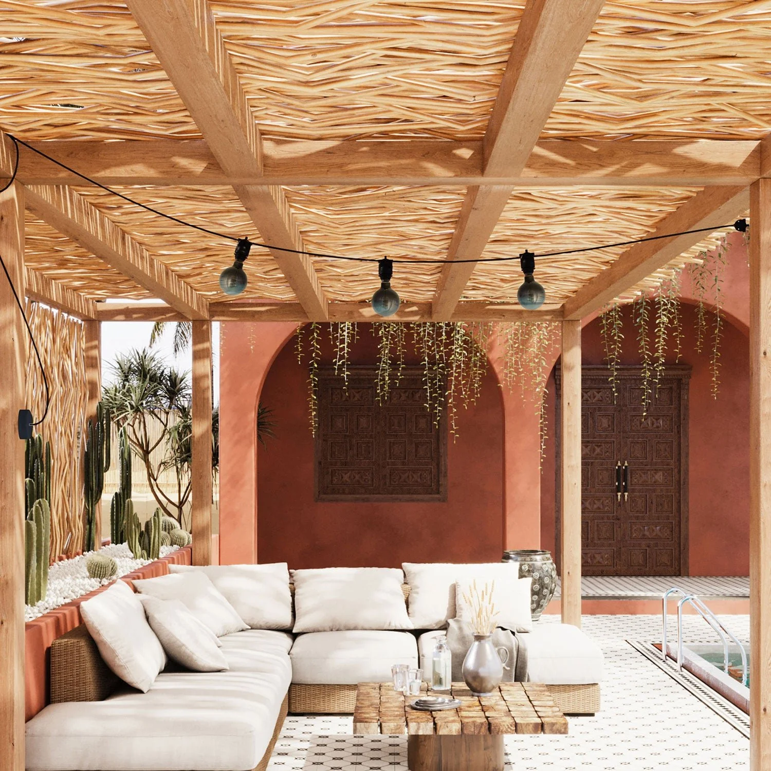 Outdoor Modulair string lights IP65 with 3 lights and ceiling canopy - Black - Image 2