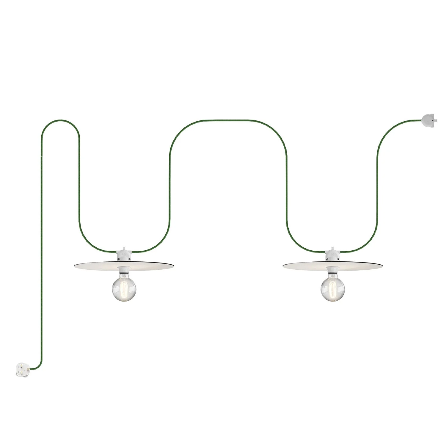 Modulair outdoor portable string lights IP65 with 2 lampshades and UK plug – White