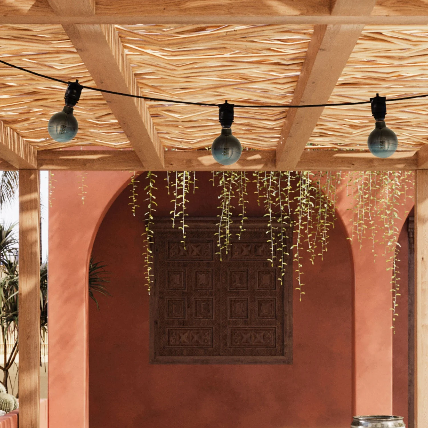 Modulair portable outdoor string lights IP65 with 3 lights and UK plug - Black - Image 3