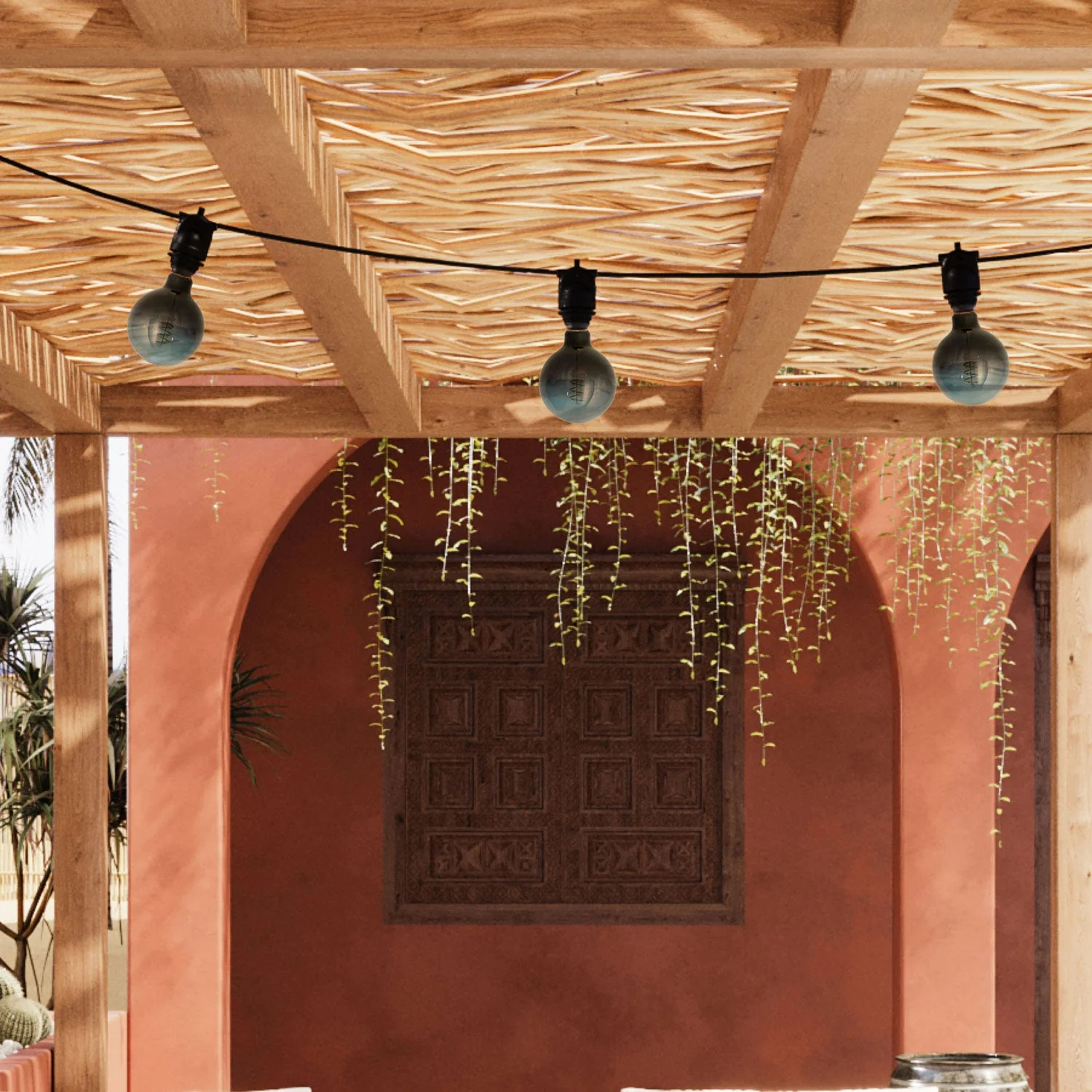 Modulair outdoor portable string lights IP65 with 3 lights - Black - Image 3