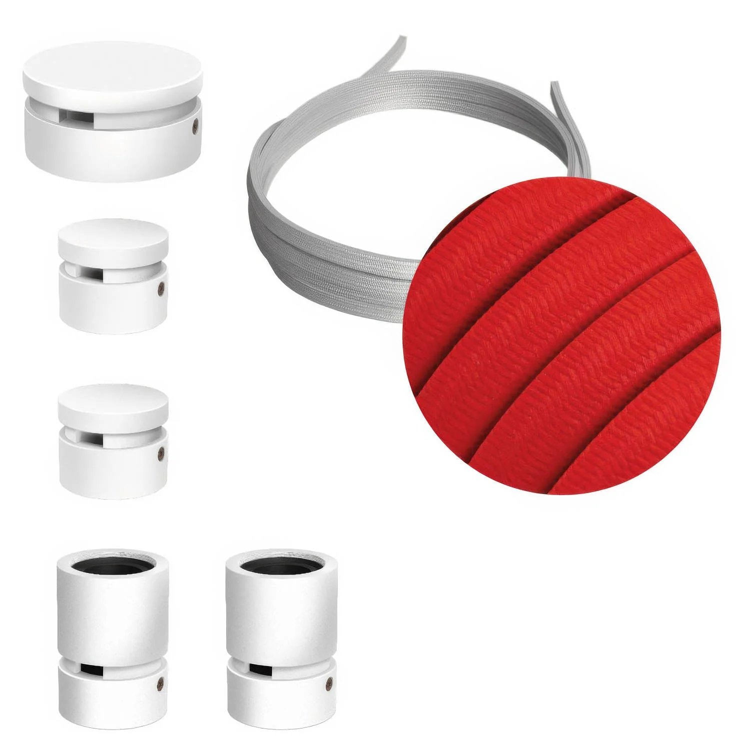 Filé Wiggle System Kit - with 3 m CM09 cord for string lights and 5 white-painted wooden components for interiors