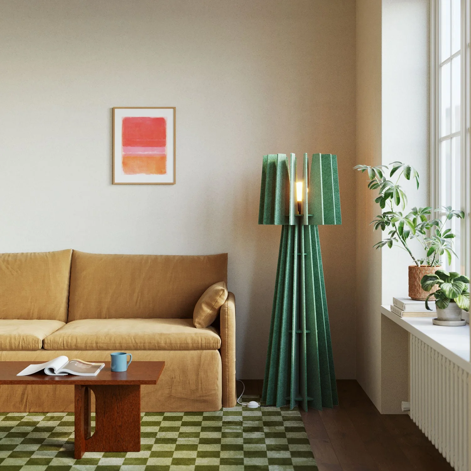 SHHINE floor lamp frame in sound-absorbing material - Melange green - Image 2