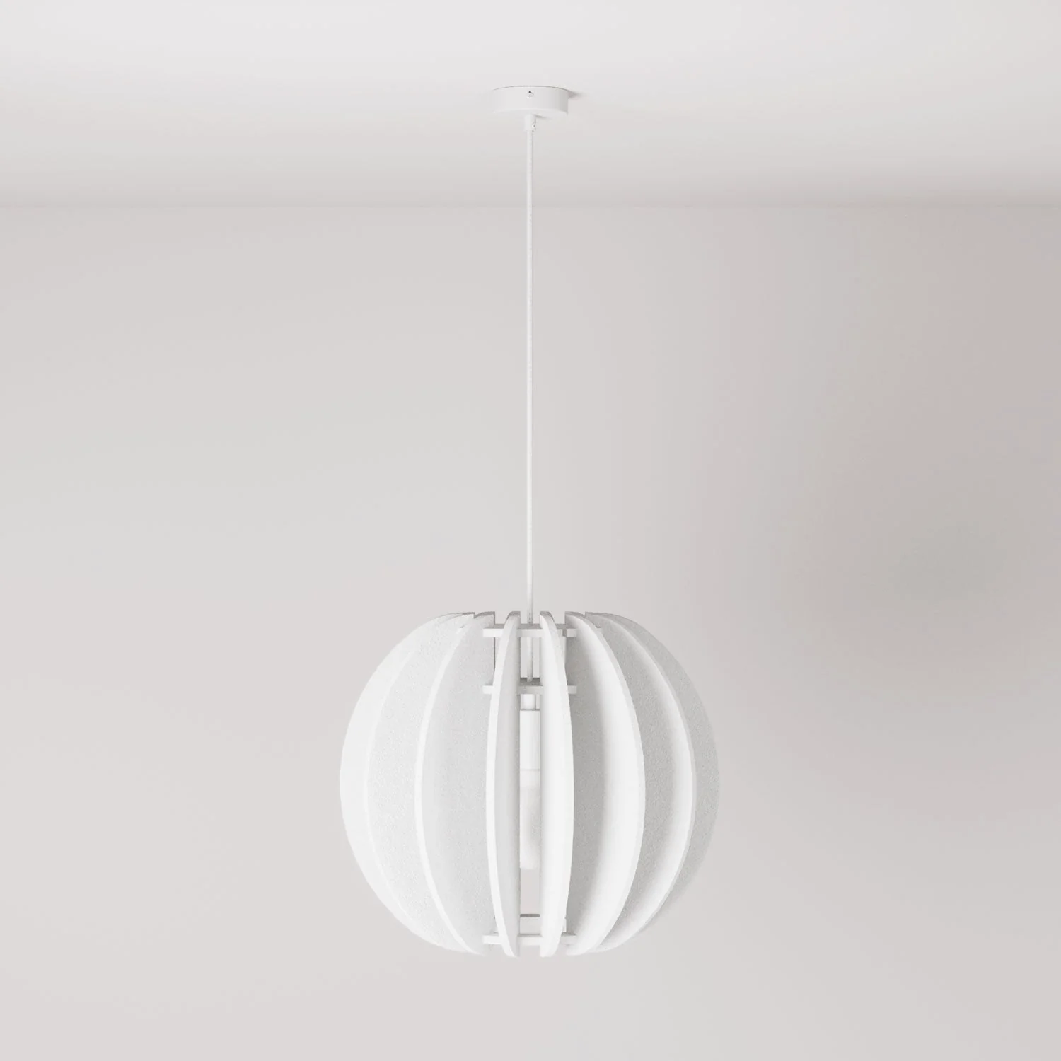 Pendant lamp with elliptical LAMPSHHADE in sound-absorbing material - Melange white - Image 3