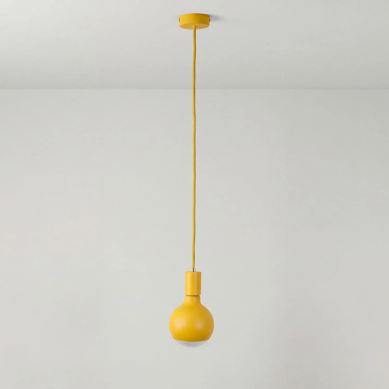 Filotto Metallico pendant lamp with Lucia light bulb - Yellow - Image 3