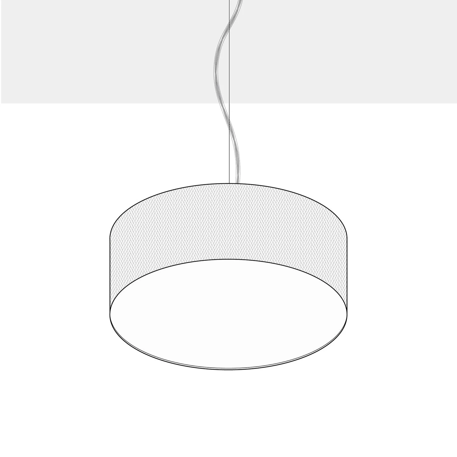Suspension lamp with Cilindro Medium Camelot light gray fabric lampshade - Made in Italy - Image 10