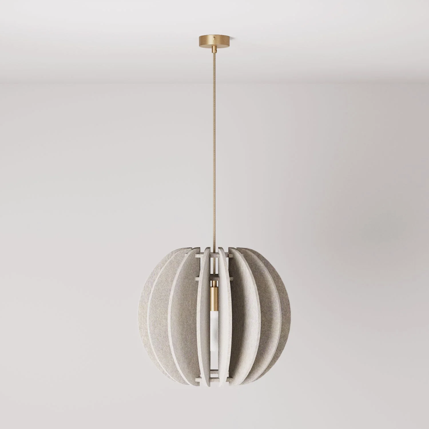 Pendant lamp with elliptical LAMPSHHADE in sound-absorbing material - Dove gray melange - Image 3