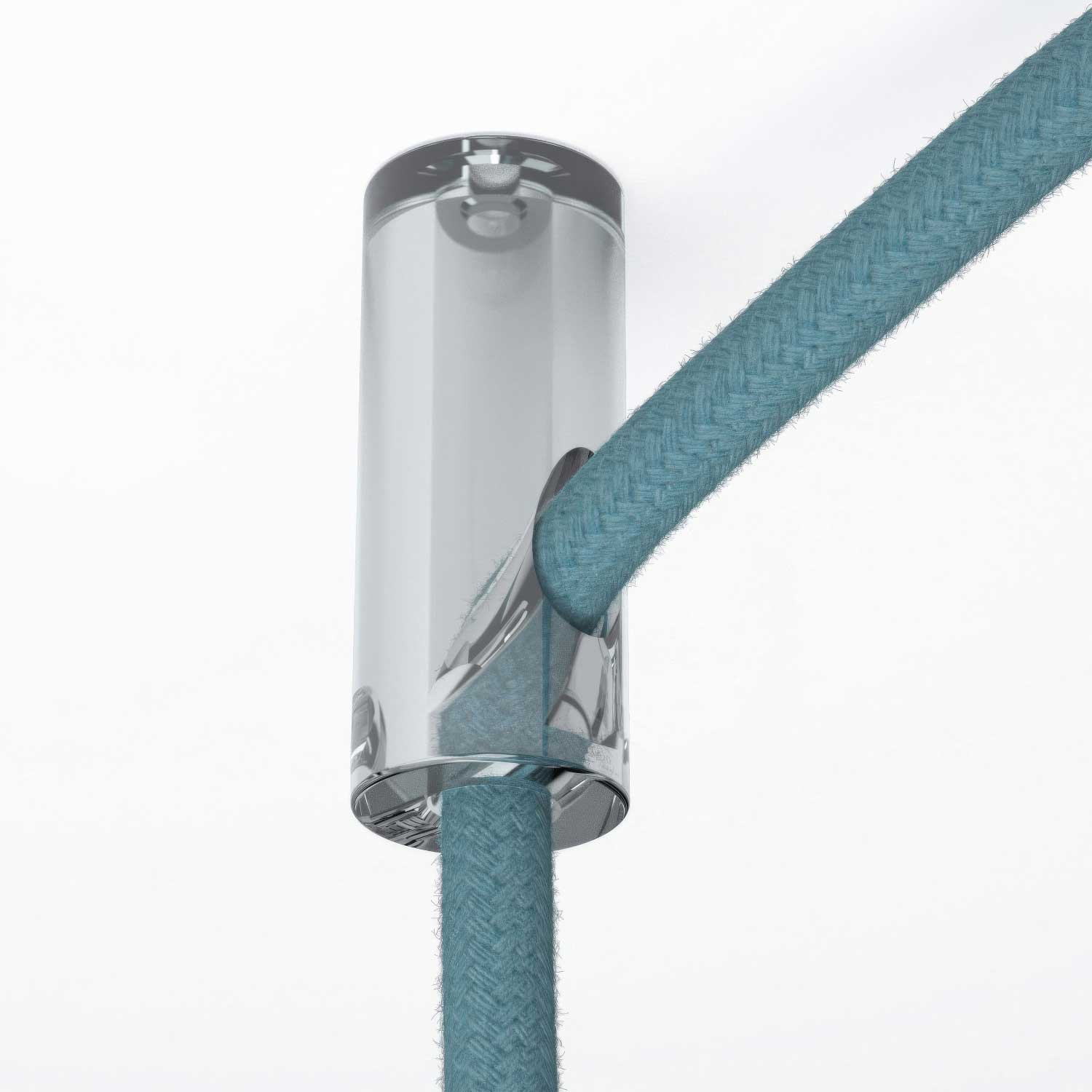 Swag hook, ceiling hook for textile cord with stopper - Transparent