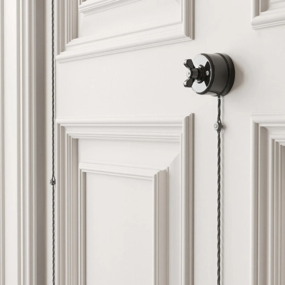 Black porcelain switch with butterfly nut - Image 11