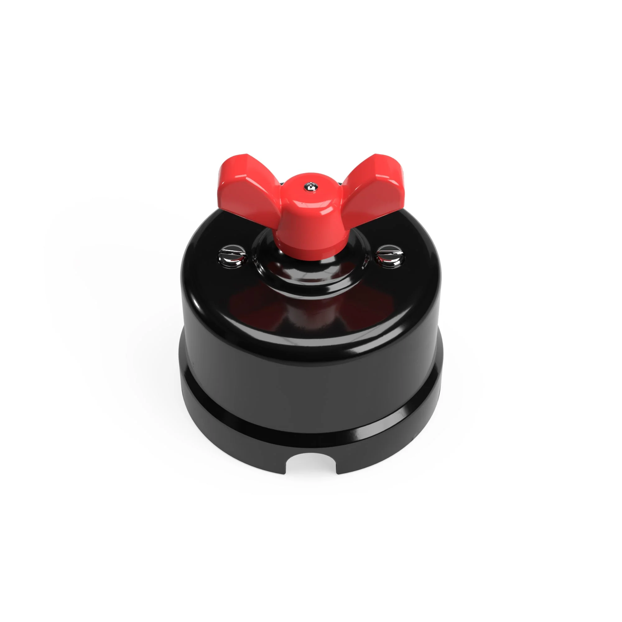 Black porcelain switch with butterfly nut - Image 14